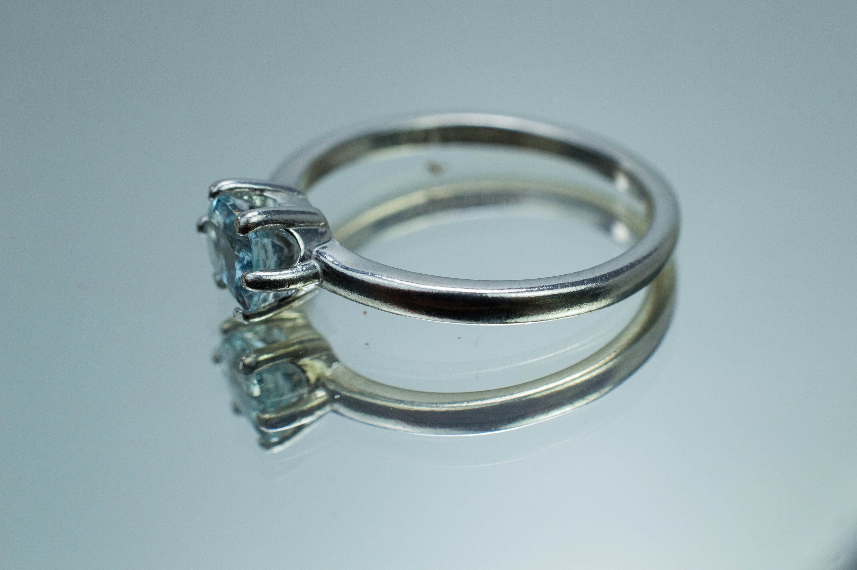 Aquamarine Ring, Genuine Untreated Colorado Aquamarine; 0.520cts - Mark Oliver Gems