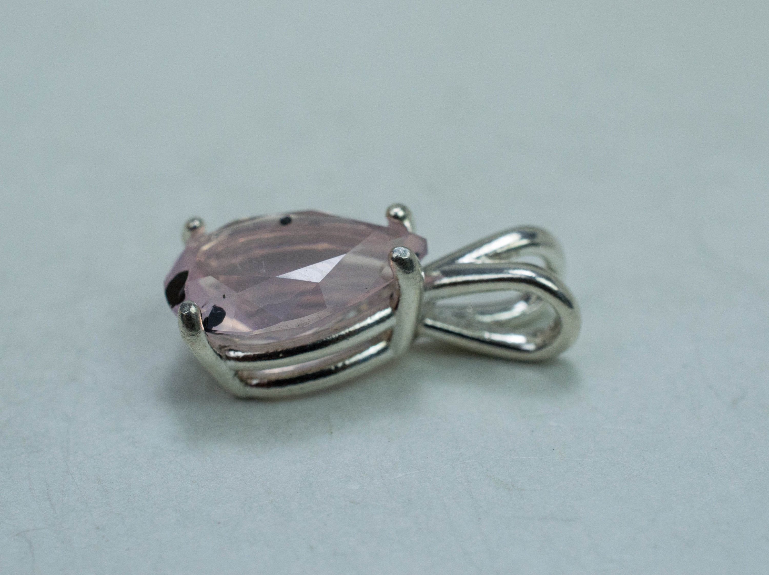 Rose Quartz Pendant; Natural Untreated Tanzania Diopside Included Rose Quartz; 2.675cts - Mark Oliver Gems