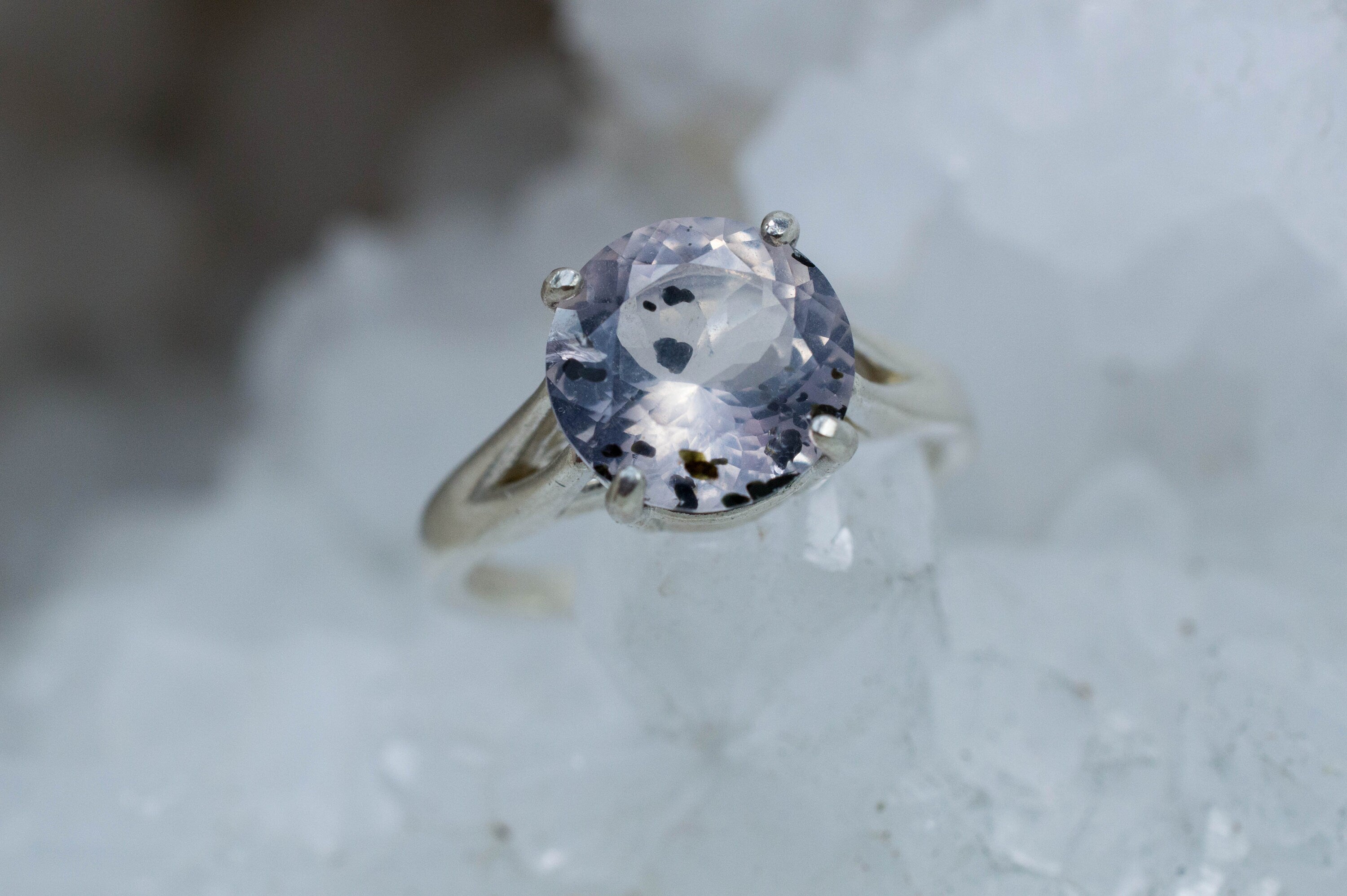 Rose Quartz Ring; Natural Untreated Tanzania Diopside Quartz; 2.635cts - Mark Oliver Gems