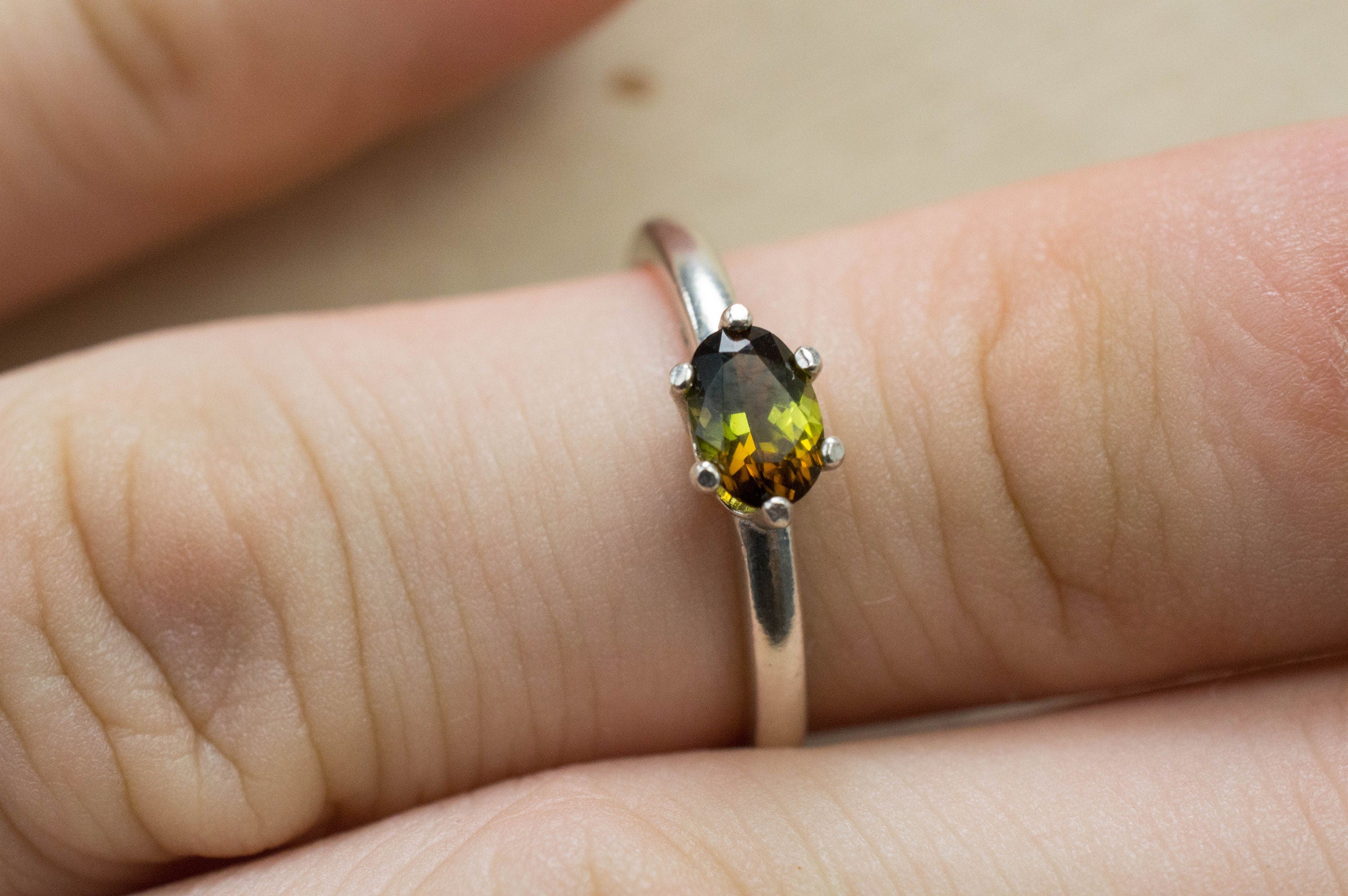 Tourmaline Ring; Genuine Untreated Brazil Dravite Tourmaline; 0.445cts - Mark Oliver Gems