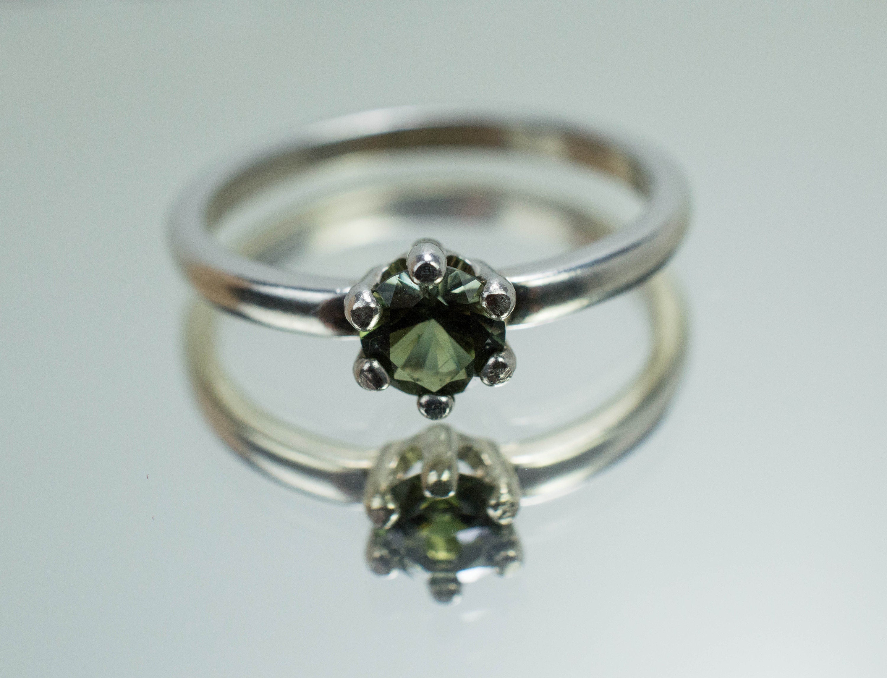 Green Tourmaline Ring; Genuine Untreated Brazil Tourmaline; 0.420cts - Mark Oliver Gems