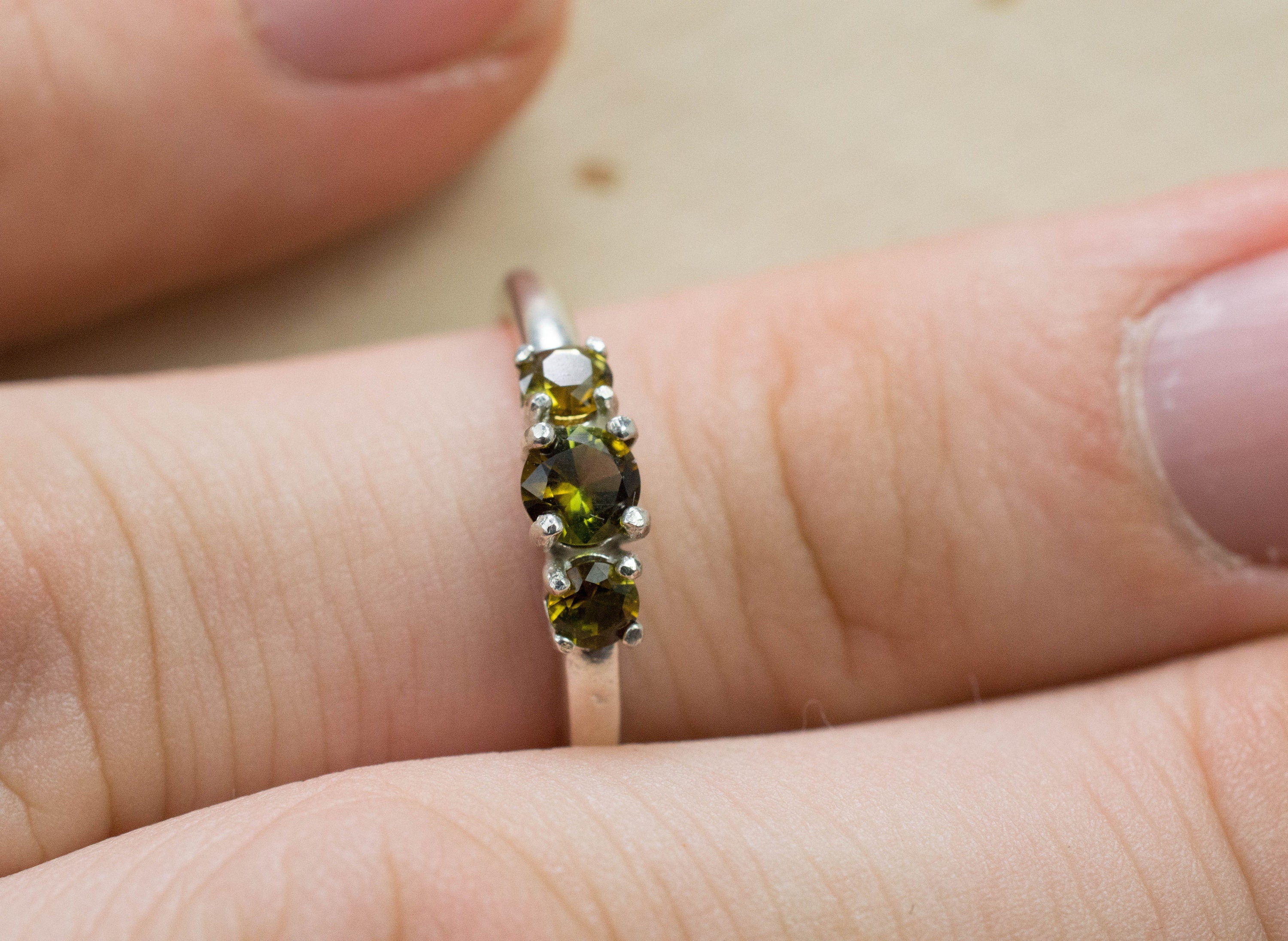 Tourmaline Ring; Genuine Untreated Brazil Dravite Tourmaline; 0.415cts - Mark Oliver Gems