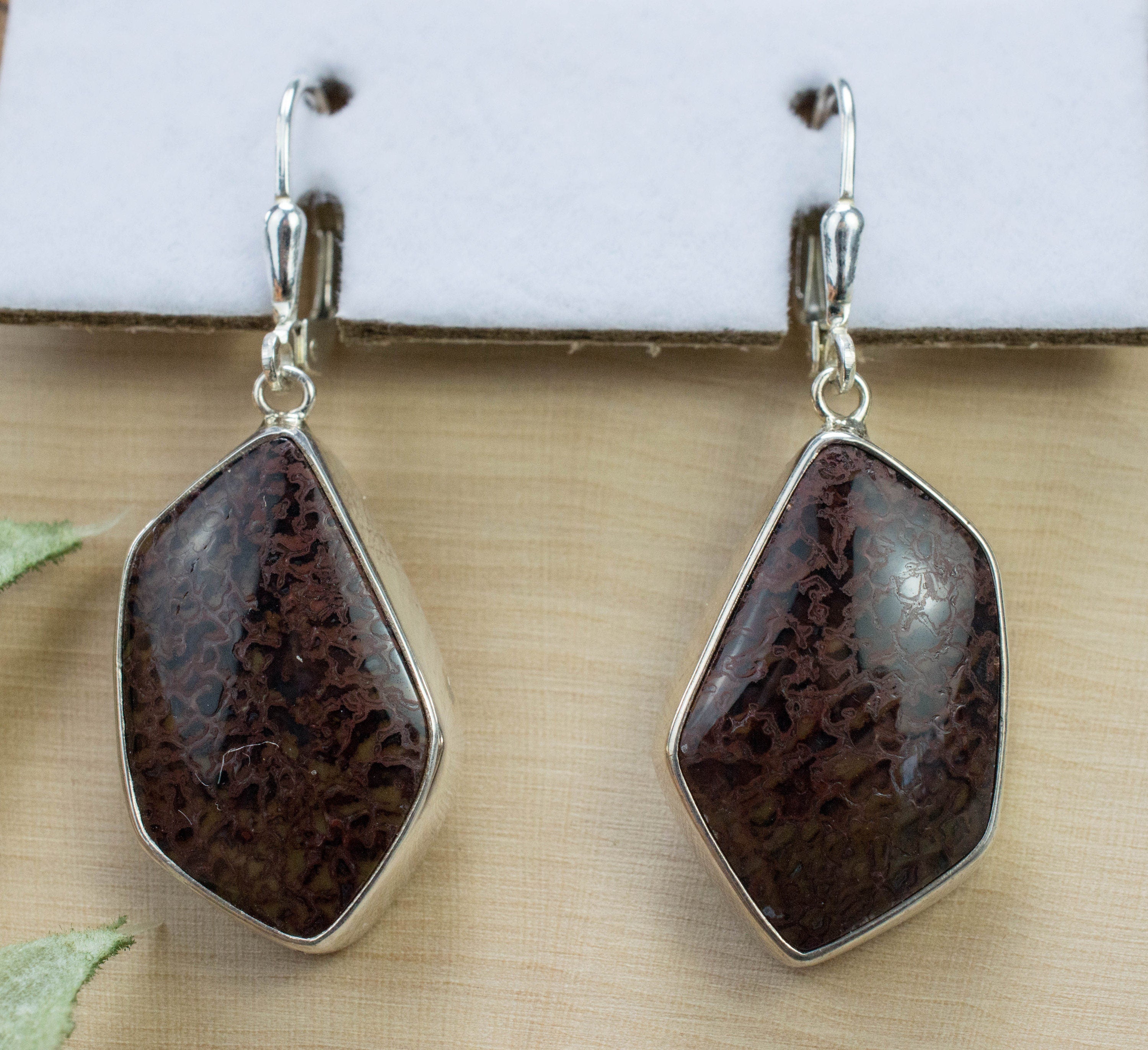 Dinosaur Bone Earrings; Natural Untreated Utah Dino Bone; 8.671g - Mark Oliver Gems