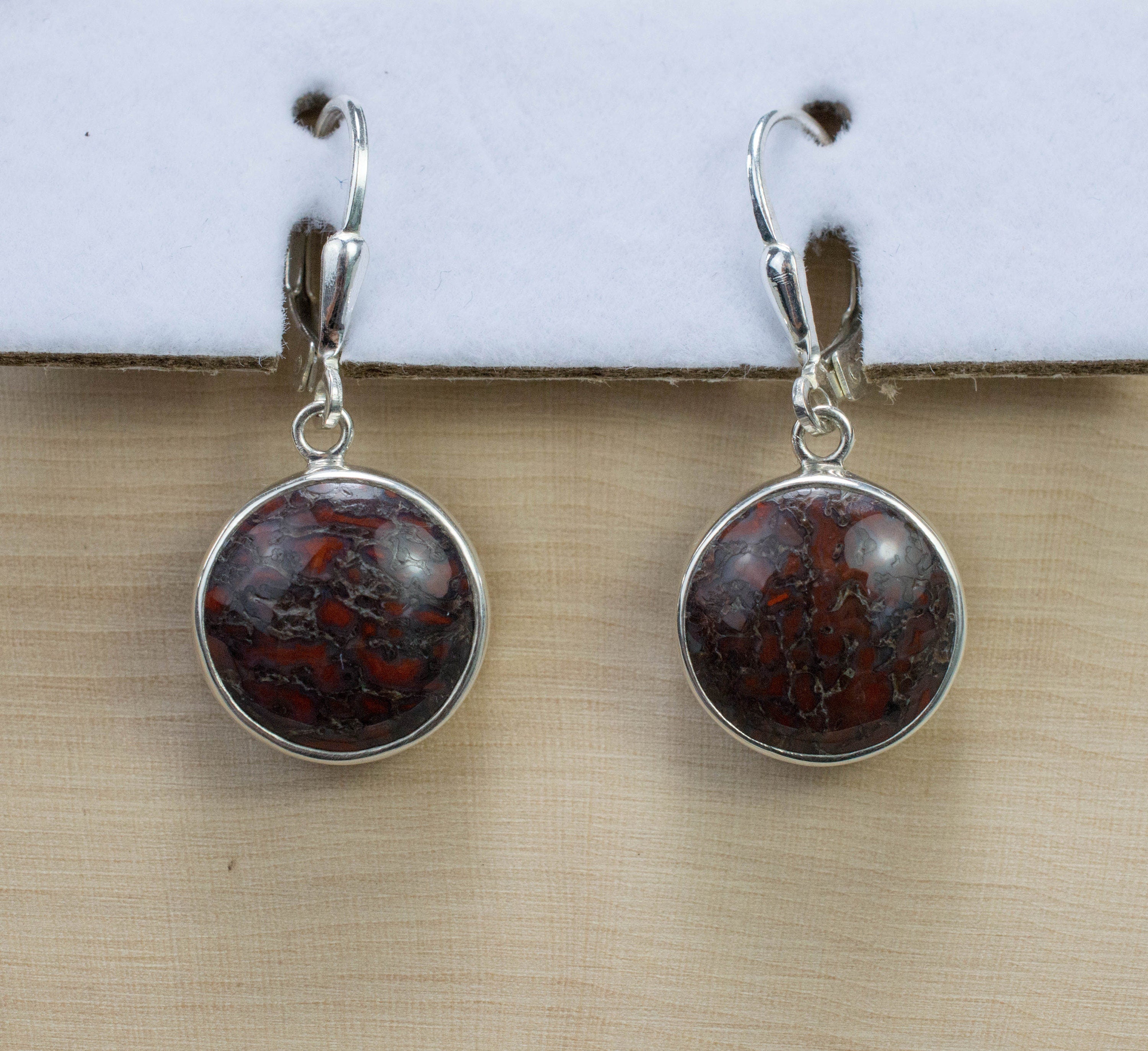 Dinosaur Bone Earrings; Natural Untreated Utah Dino Bone; 5.100g - Mark Oliver Gems