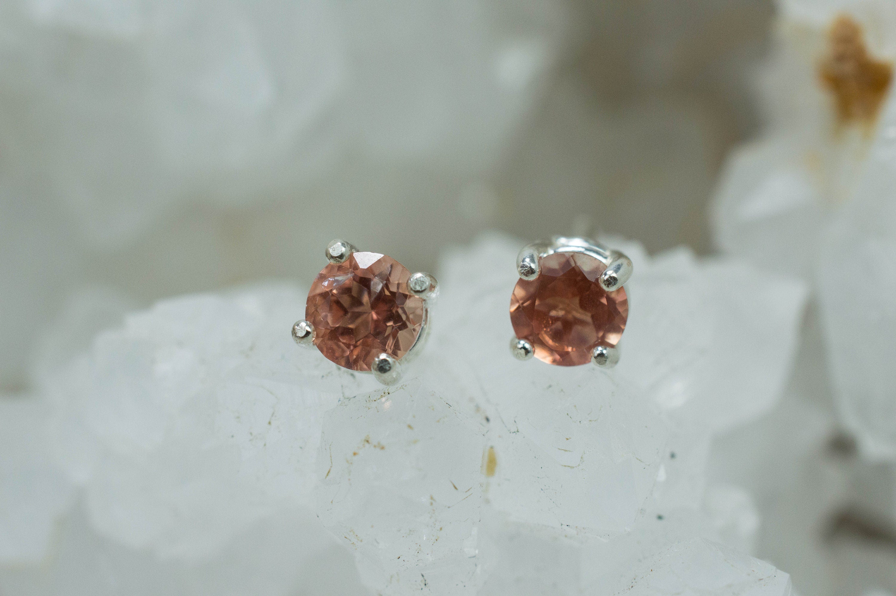 Oregon Sunstone Earrings; Natural Untreated USA Sunstone; 0.900cts - Mark Oliver Gems