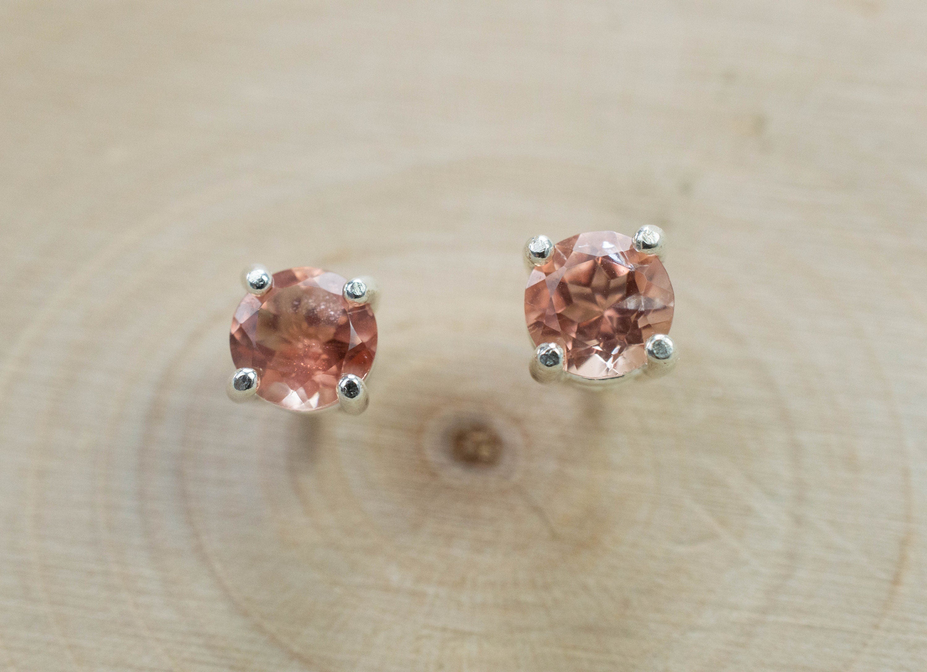Oregon Sunstone Earrings; Natural Untreated USA Sunstone; 0.900cts - Mark Oliver Gems