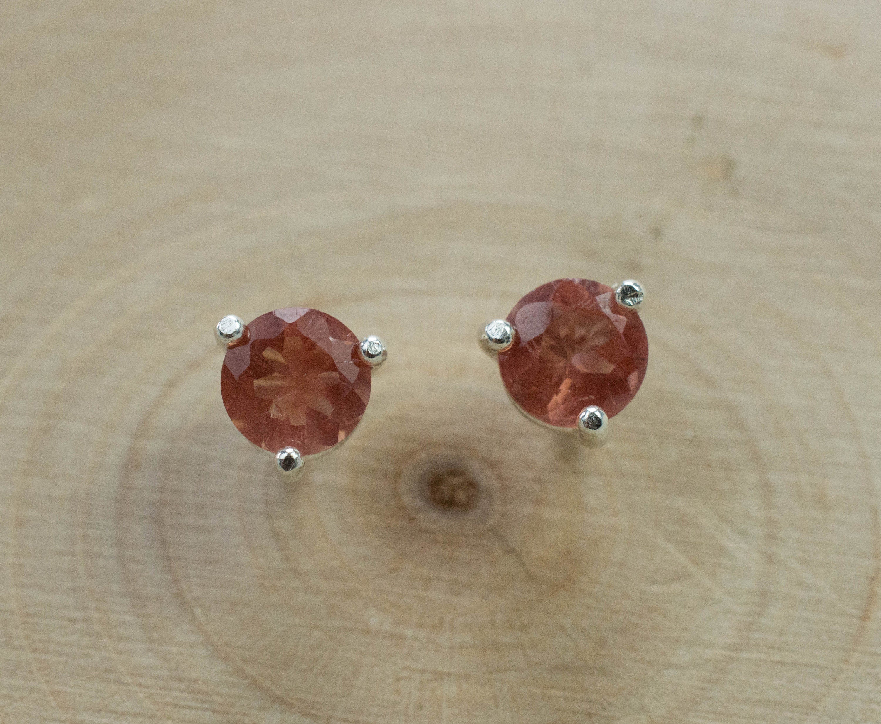 Oregon Sunstone Earrings; Natural Untreated USA Sunstone; 0.945cts - Mark Oliver Gems