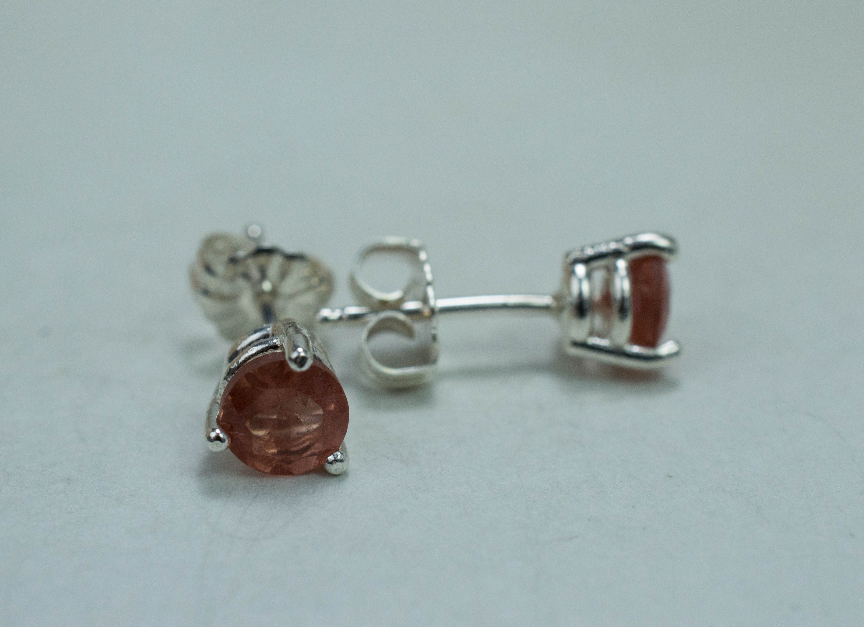 Oregon Sunstone Earrings; Natural Untreated USA Sunstone; 0.945cts - Mark Oliver Gems