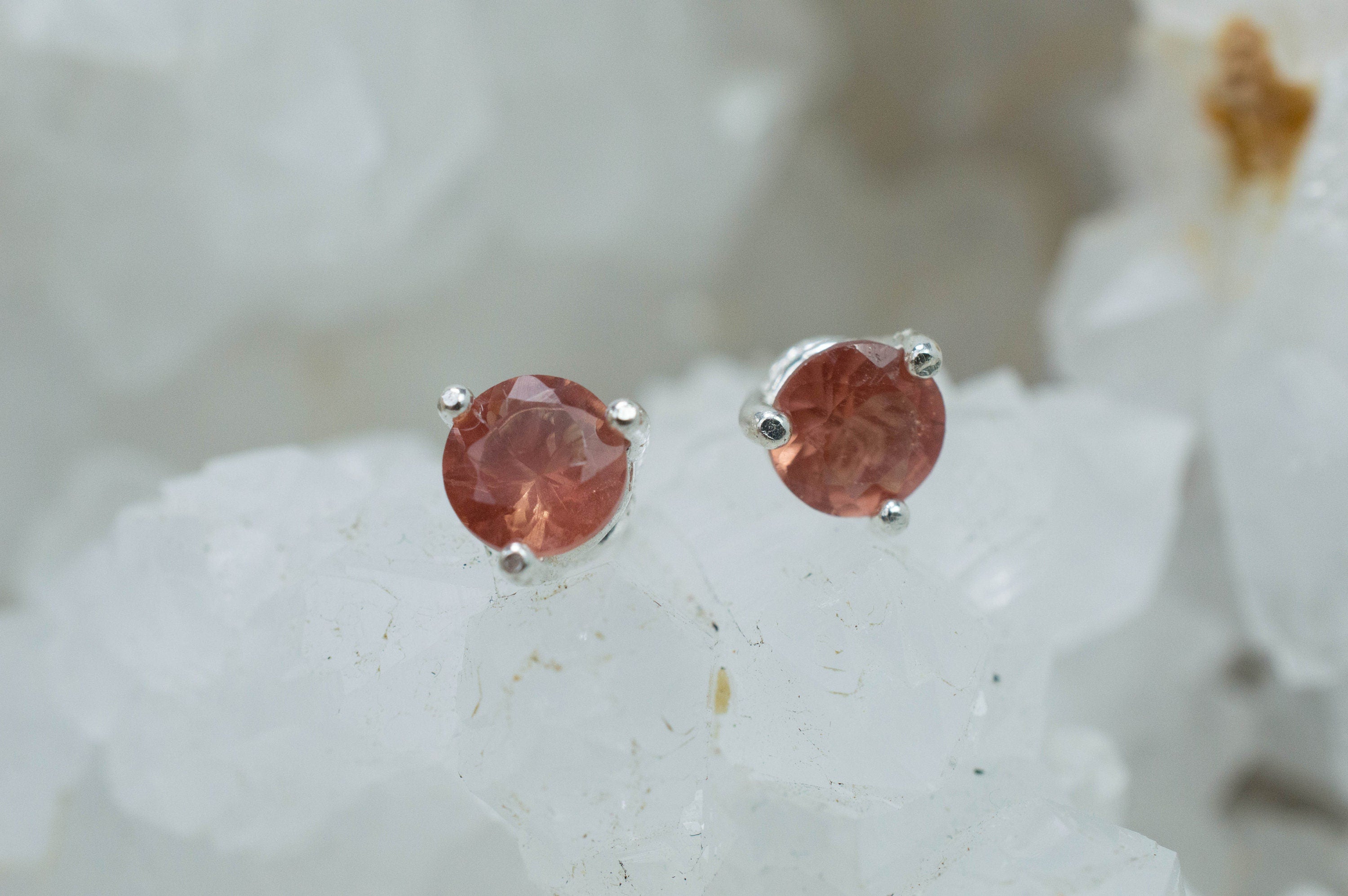 Oregon Sunstone Earrings; Natural Untreated USA Sunstone; 0.945cts - Mark Oliver Gems