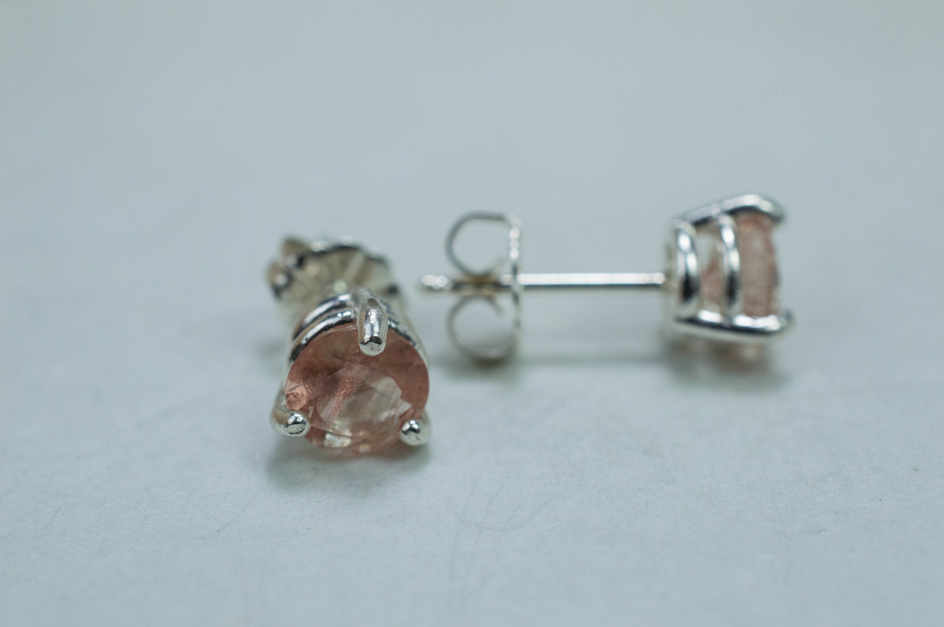 Oregon Sunstone Earrings; Natural Untreated USA Sunstone; 1.145cts - Mark Oliver Gems