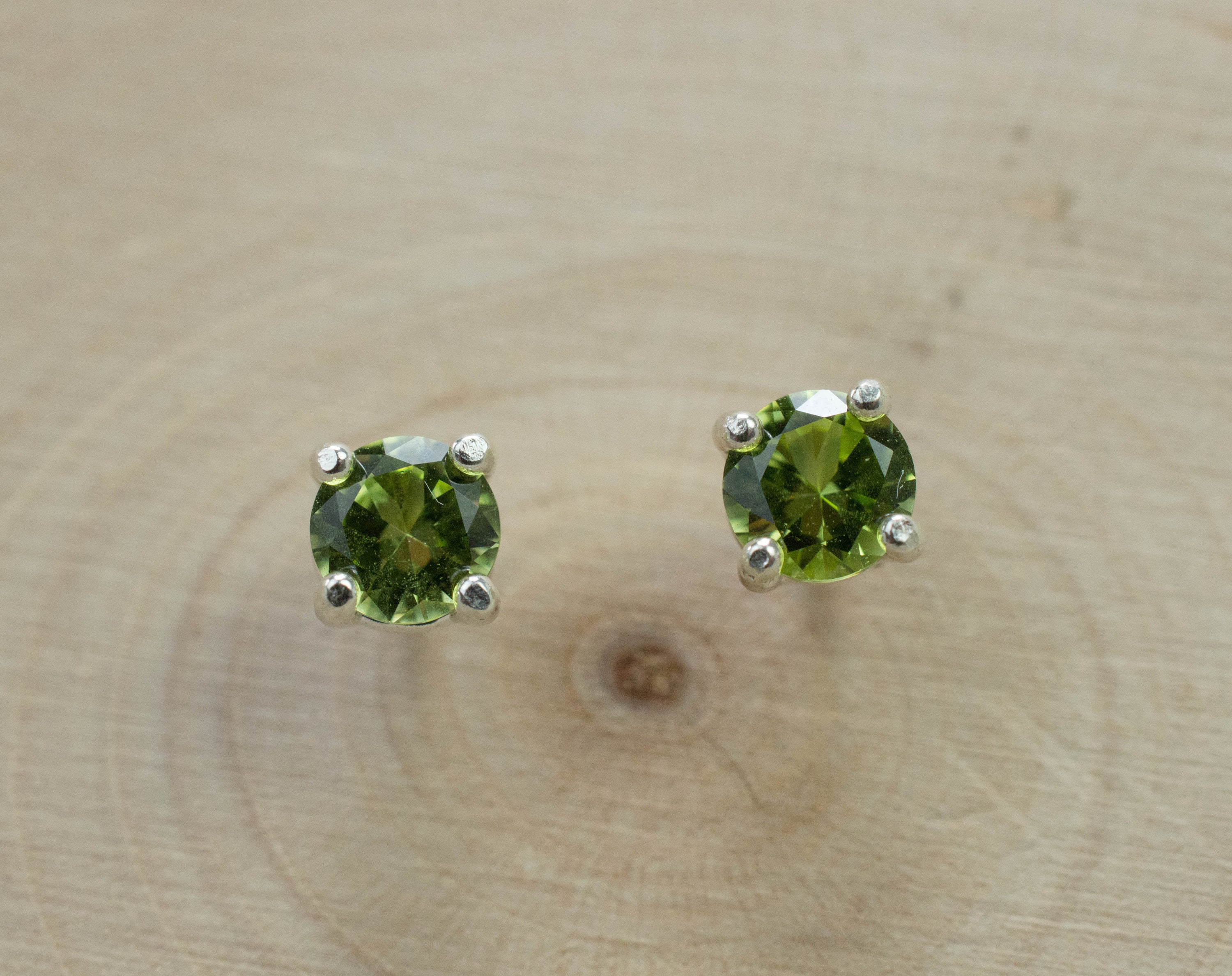 Peridot Earrings; Natural Untreated Tanzania Go Go Peridot; 0.680cts - Mark Oliver Gems