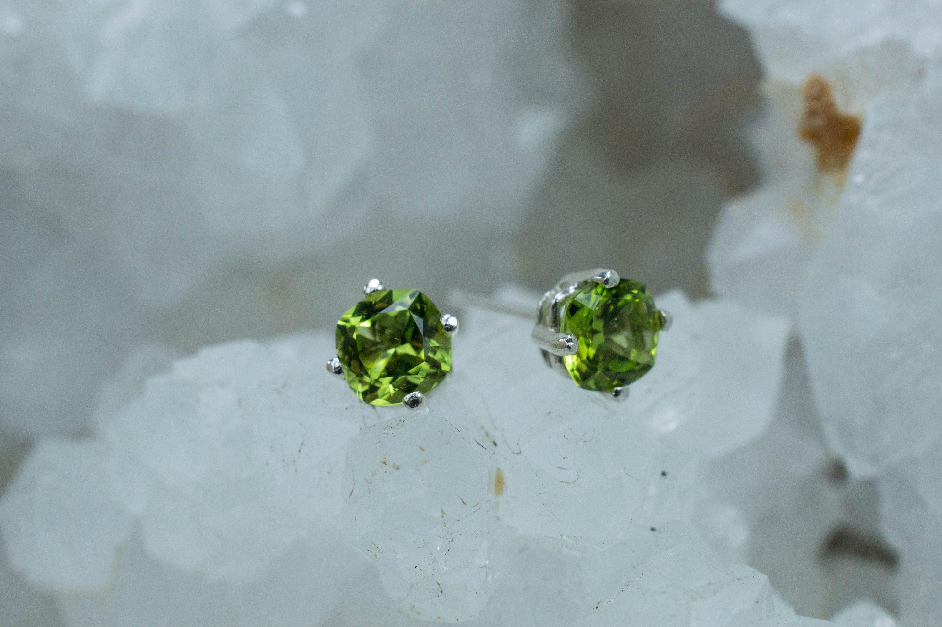 Peridot Earrings; Natural Untreated Tanzania Go Go Peridot; 1.485cts - Mark Oliver Gems