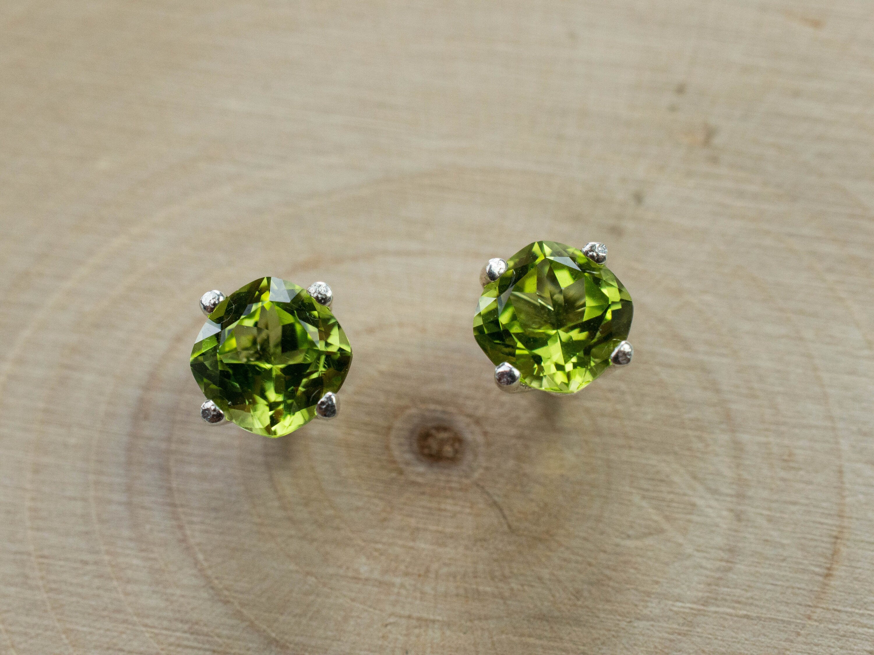 Peridot Earrings; Natural Untreated Tanzania Go Go Peridot; 1.485cts - Mark Oliver Gems