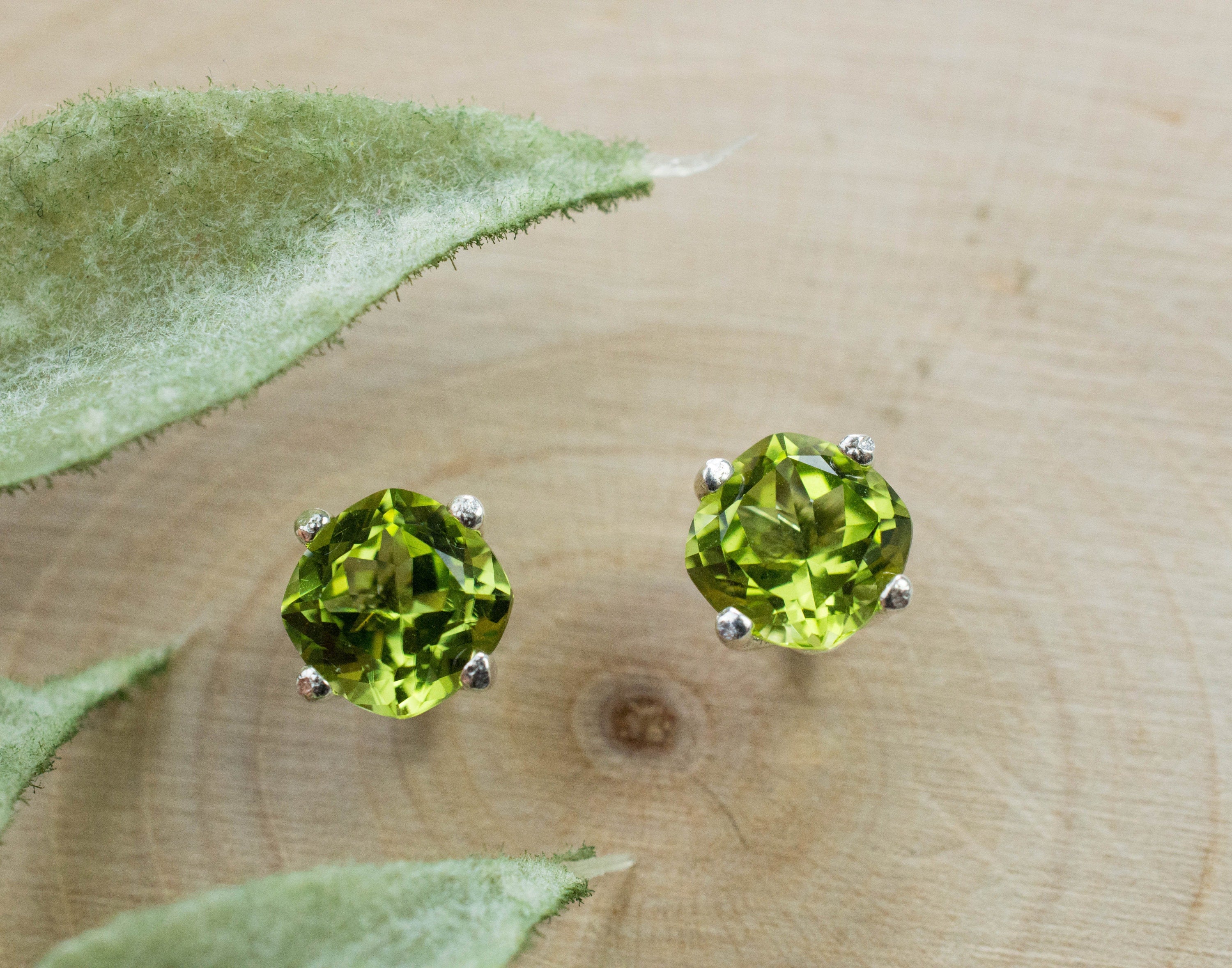 Peridot Earrings; Natural Untreated Tanzania Go Go Peridot; 1.485cts - Mark Oliver Gems
