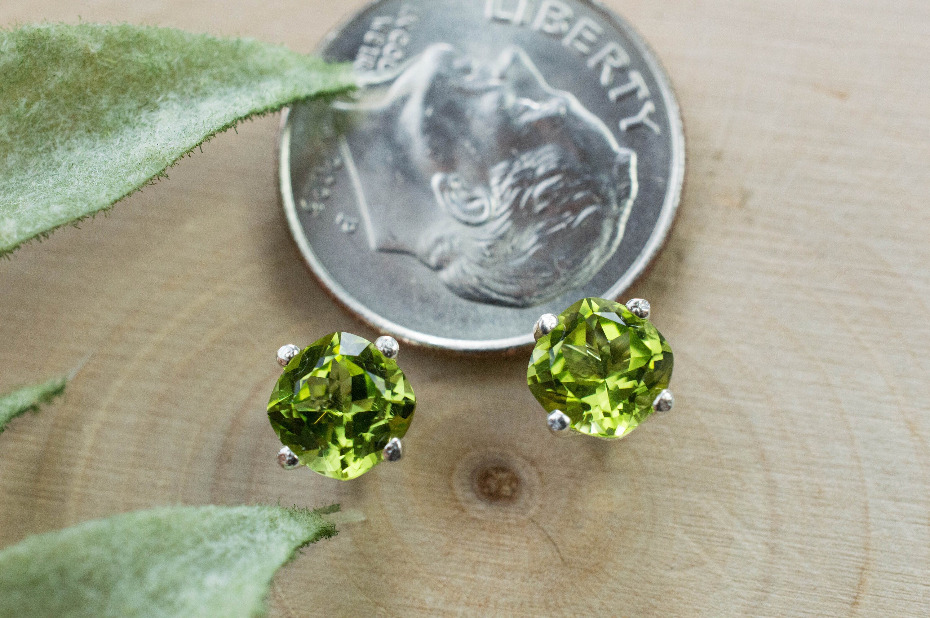 Peridot Earrings; Natural Untreated Tanzania Go Go Peridot; 1.485cts - Mark Oliver Gems