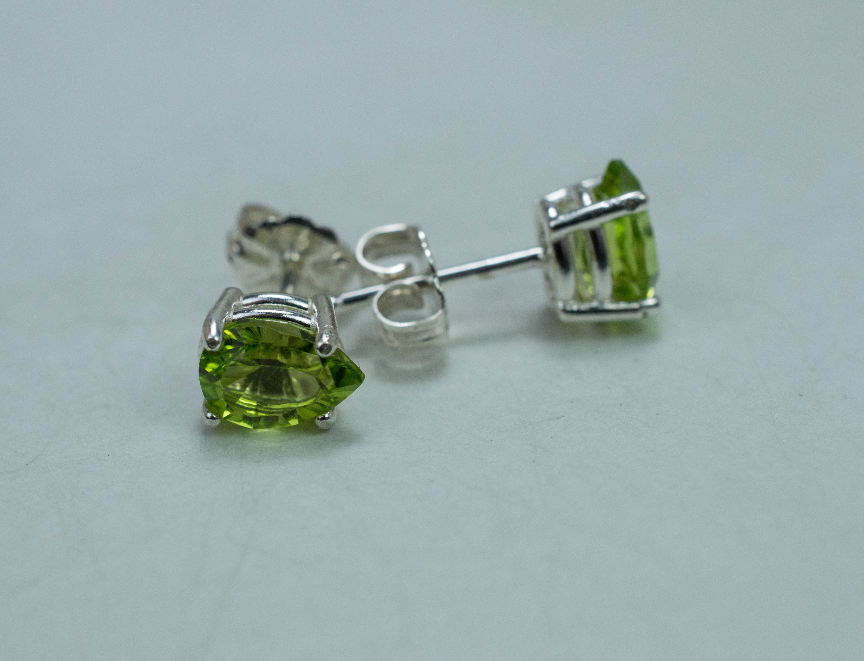 Peridot Earrings; Natural Untreated Arizona Peridot; 1.740cts - Mark Oliver Gems