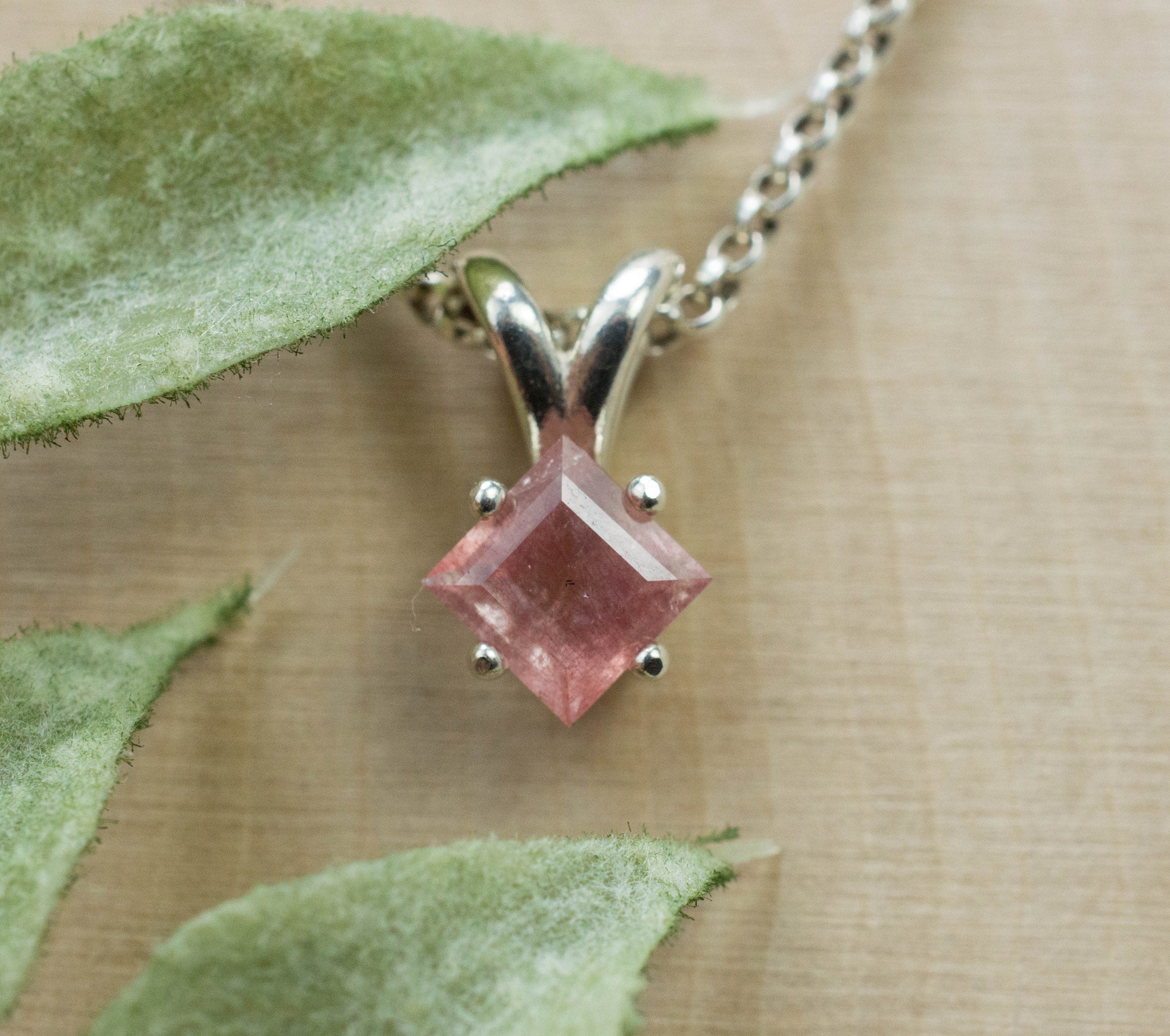 Strawberry Quartz Pendant; Natural Untreated Mexico Strawberry Quartz; 0.605cts - Mark Oliver Gems