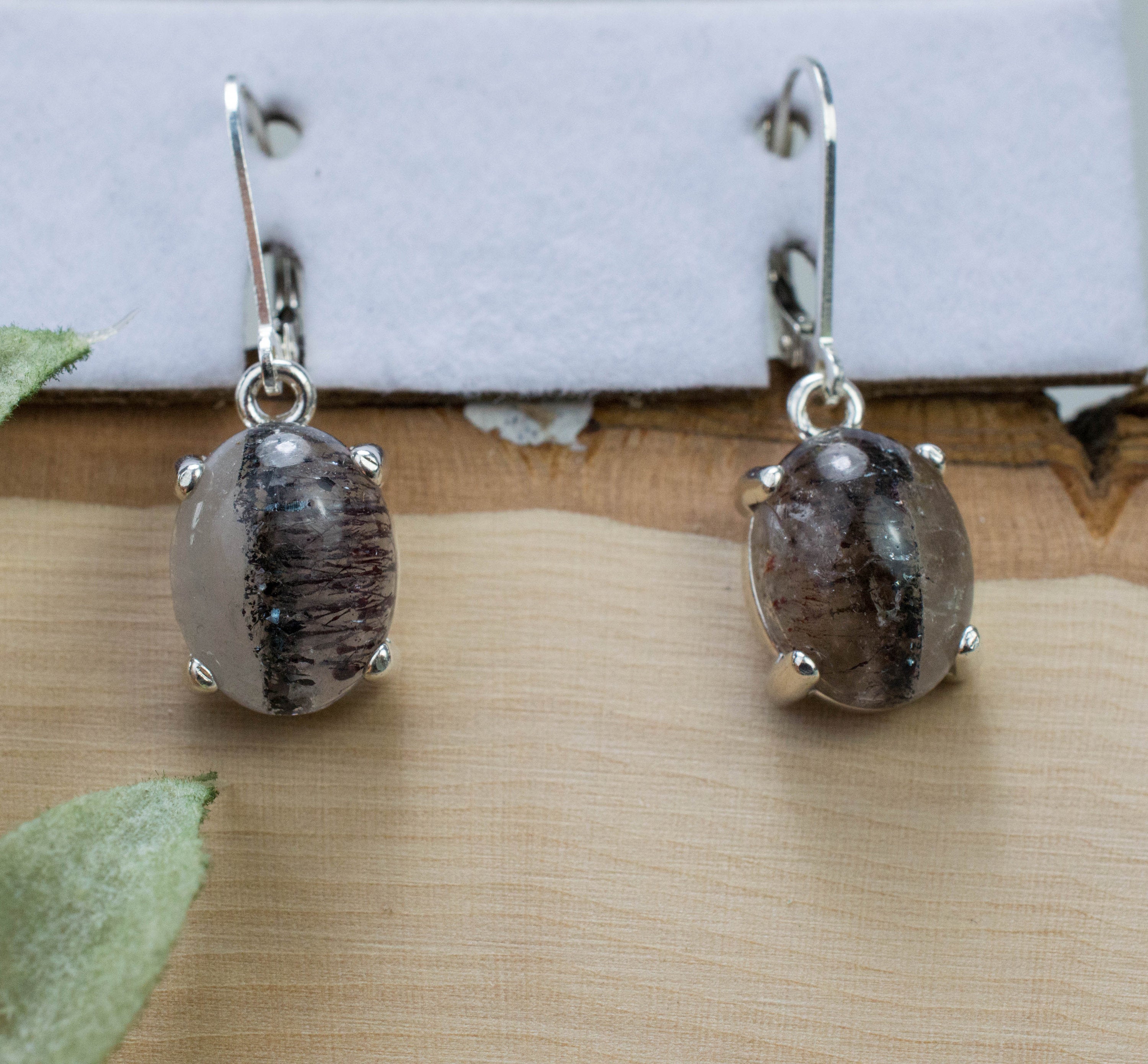 Super Seven Quartz Earrings, Natural Untreated Brazil Quartz; 8.175cts - Mark Oliver Gems