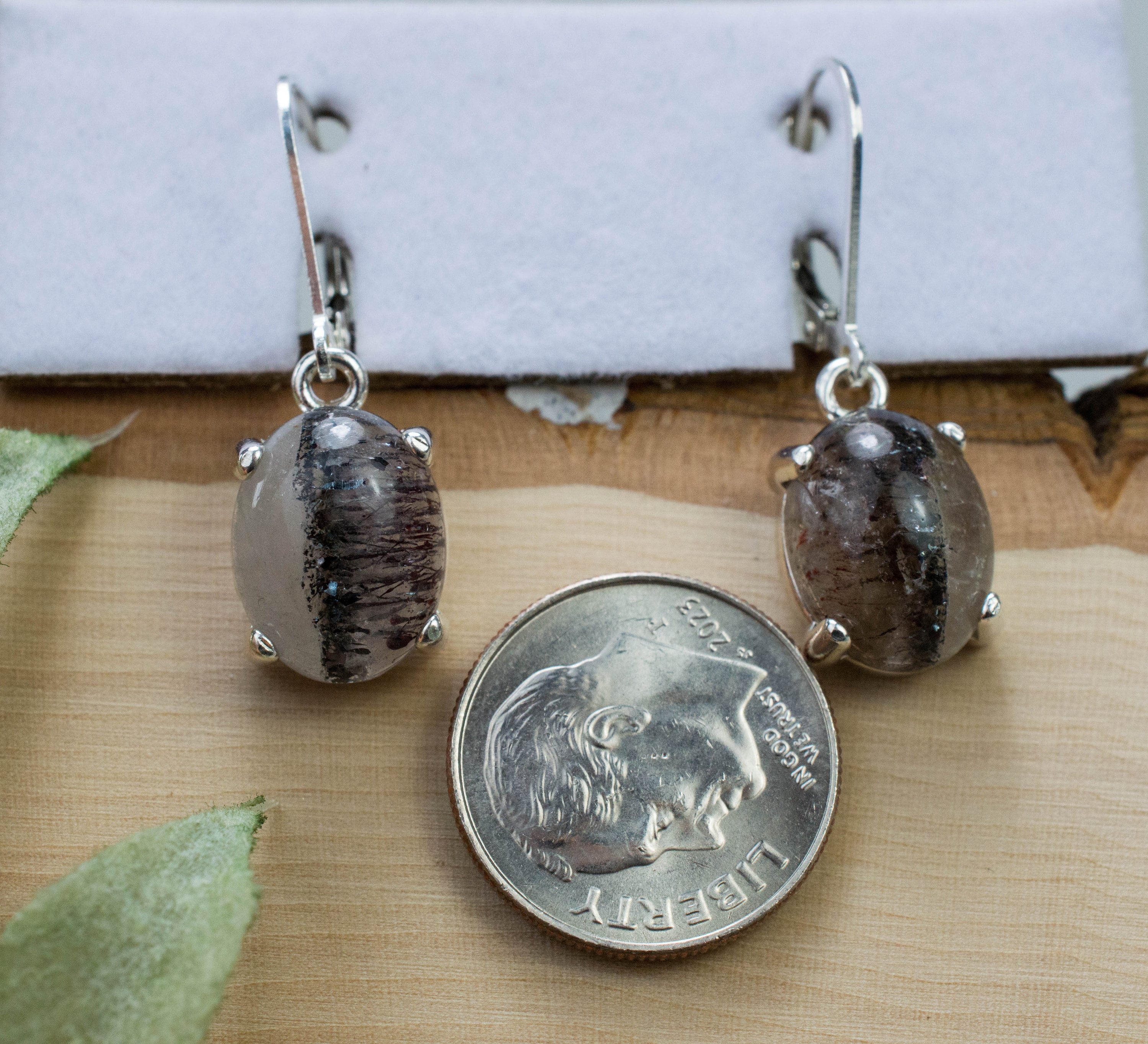 Super Seven Quartz Earrings, Natural Untreated Brazil Quartz; 8.175cts - Mark Oliver Gems