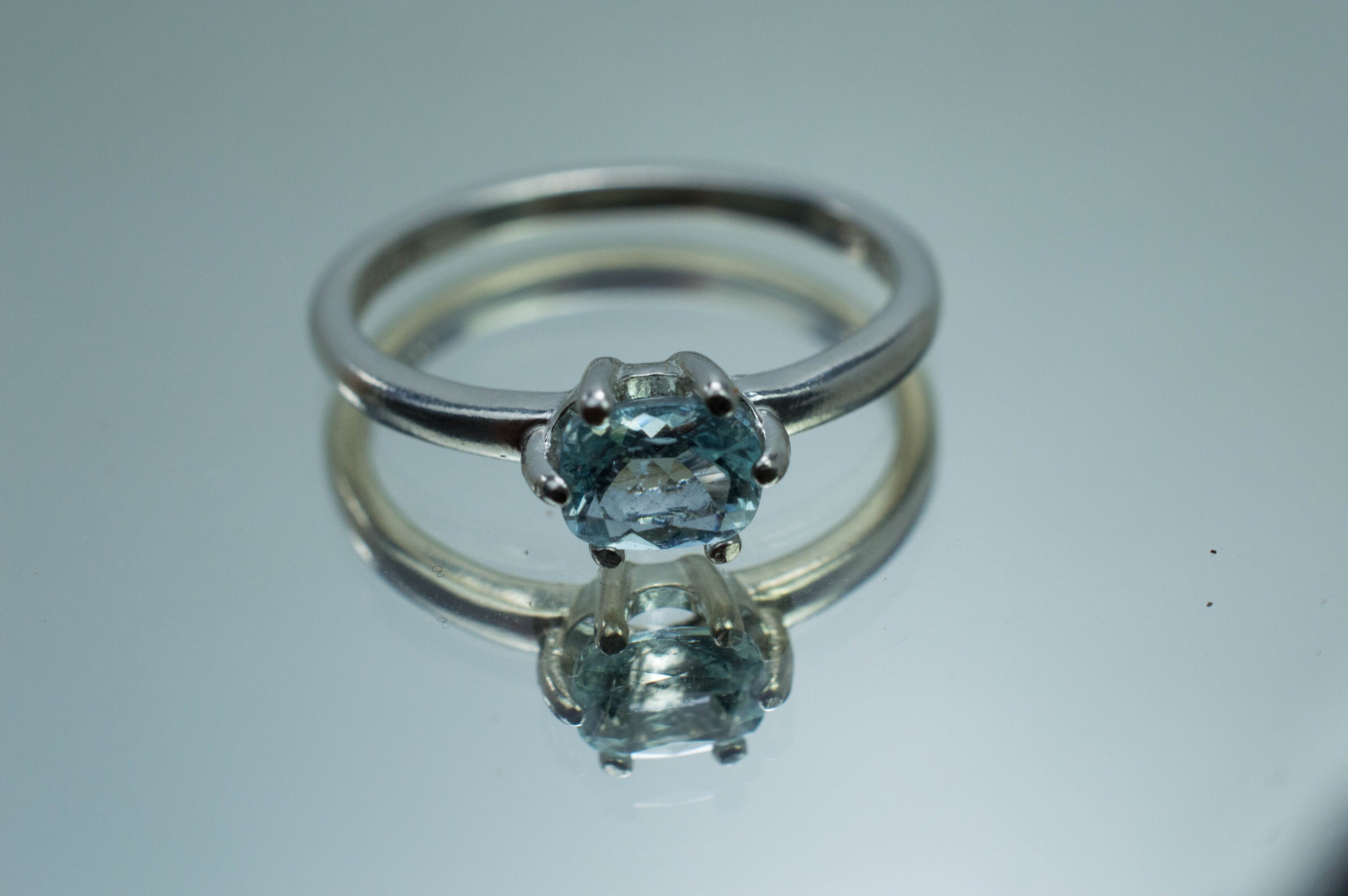 Aquamarine Ring, Genuine Untreated Colorado Aquamarine; 0.520cts - Mark Oliver Gems