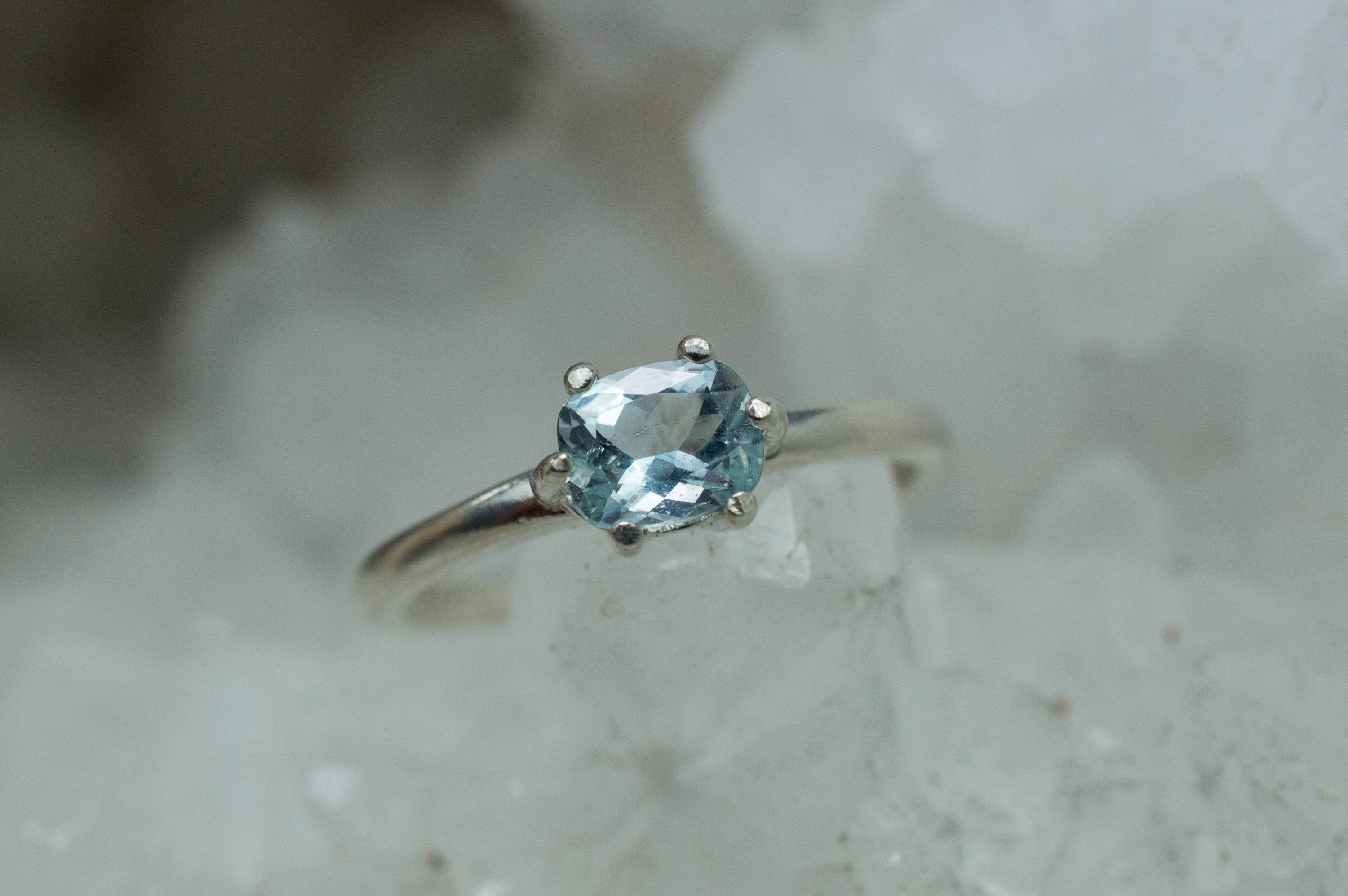 Aquamarine Ring, Genuine Untreated Colorado Aquamarine; 0.520cts - Mark Oliver Gems