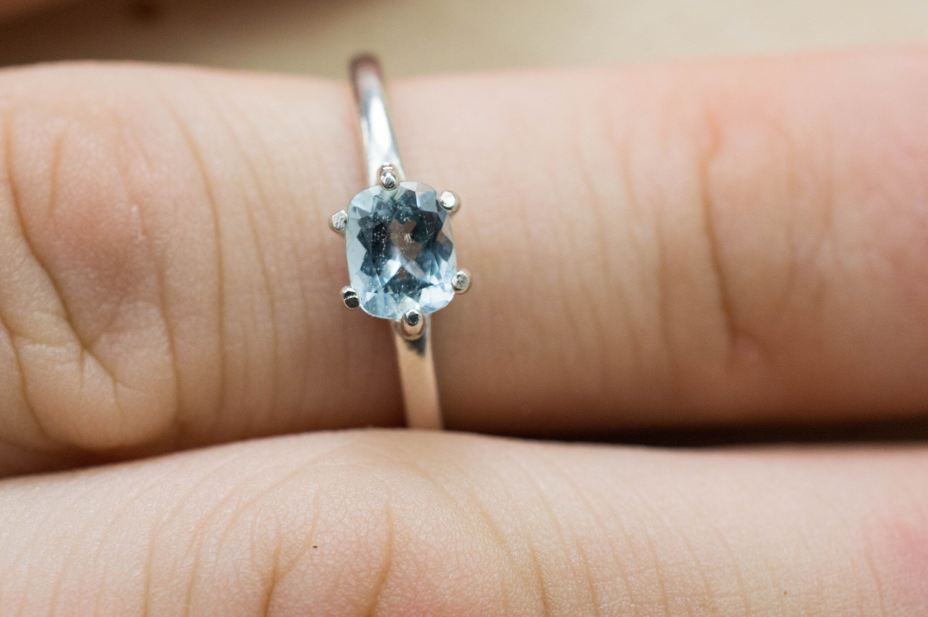 Aquamarine Ring, Genuine Untreated Colorado Aquamarine; 0.520cts - Mark Oliver Gems