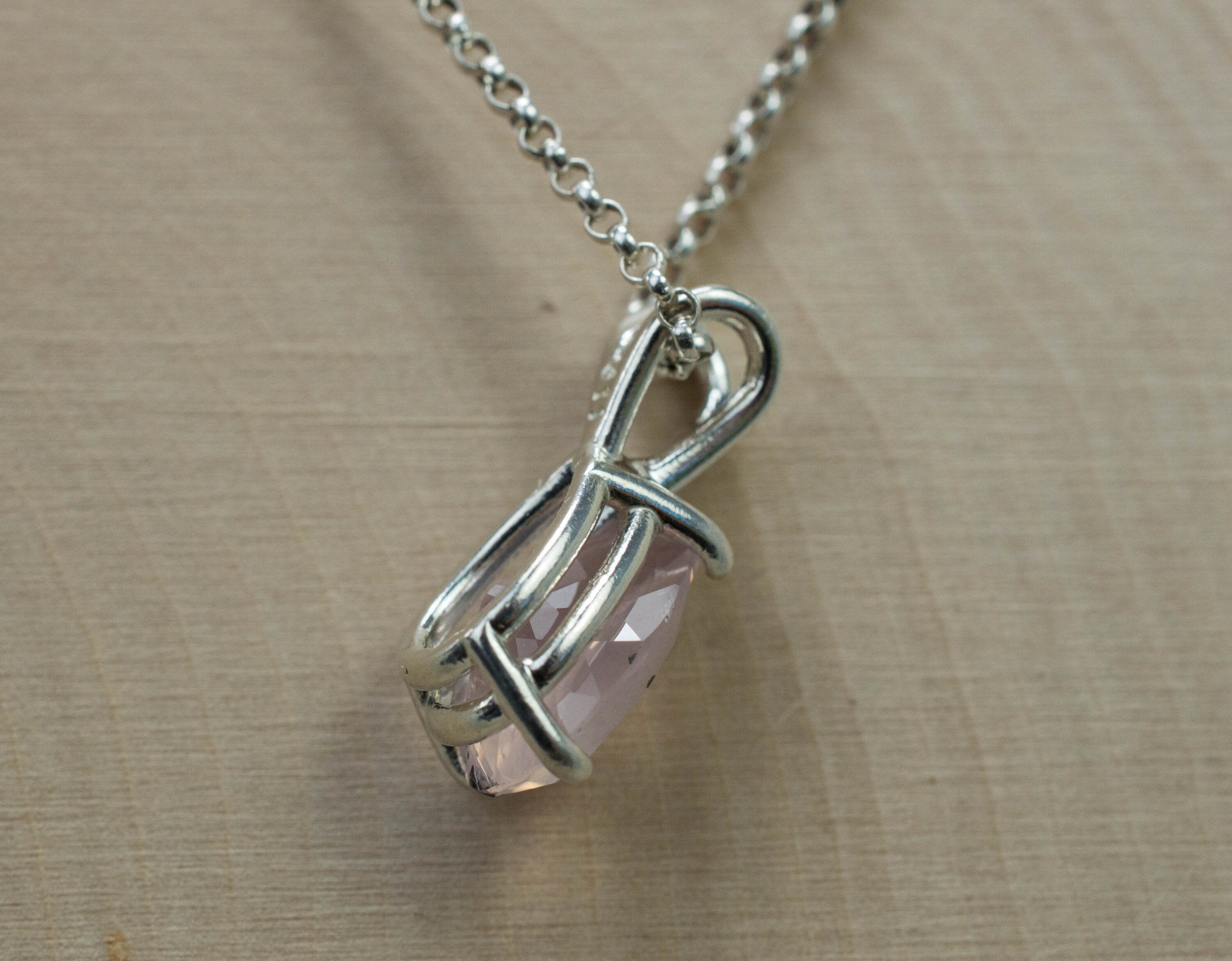 Rose Quartz Pendant; Natural Untreated Tanzania Diopside Included Rose Quartz; 2.675cts - Mark Oliver Gems