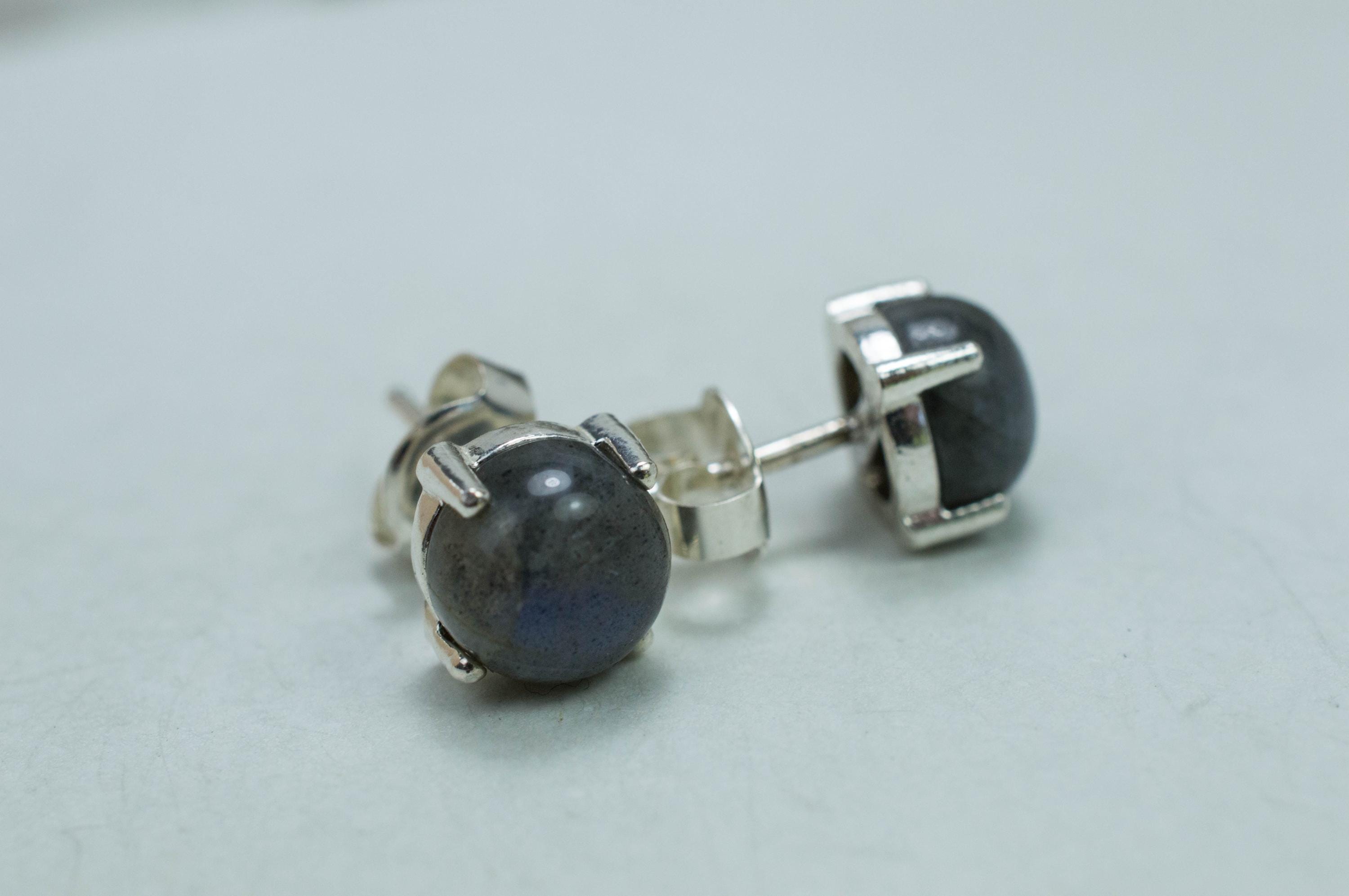Labradorite Earrings; Natural Untreated Madagascar Labradorite; 3.425cts - Mark Oliver Gems