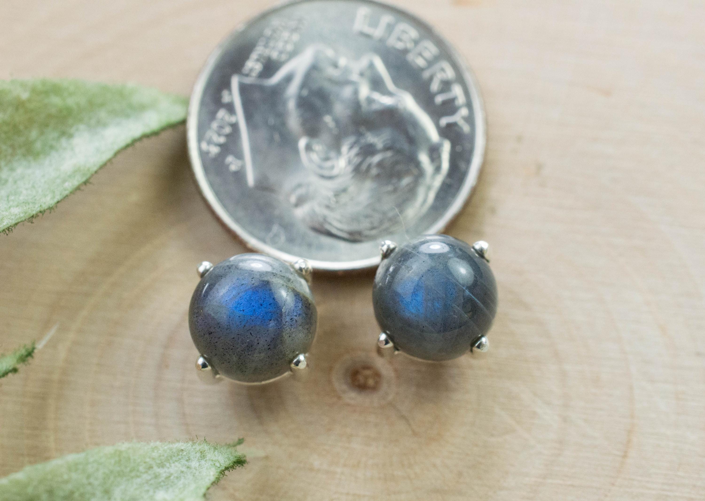 Labradorite Earrings; Natural Untreated Madagascar Labradorite; 3.425cts - Mark Oliver Gems