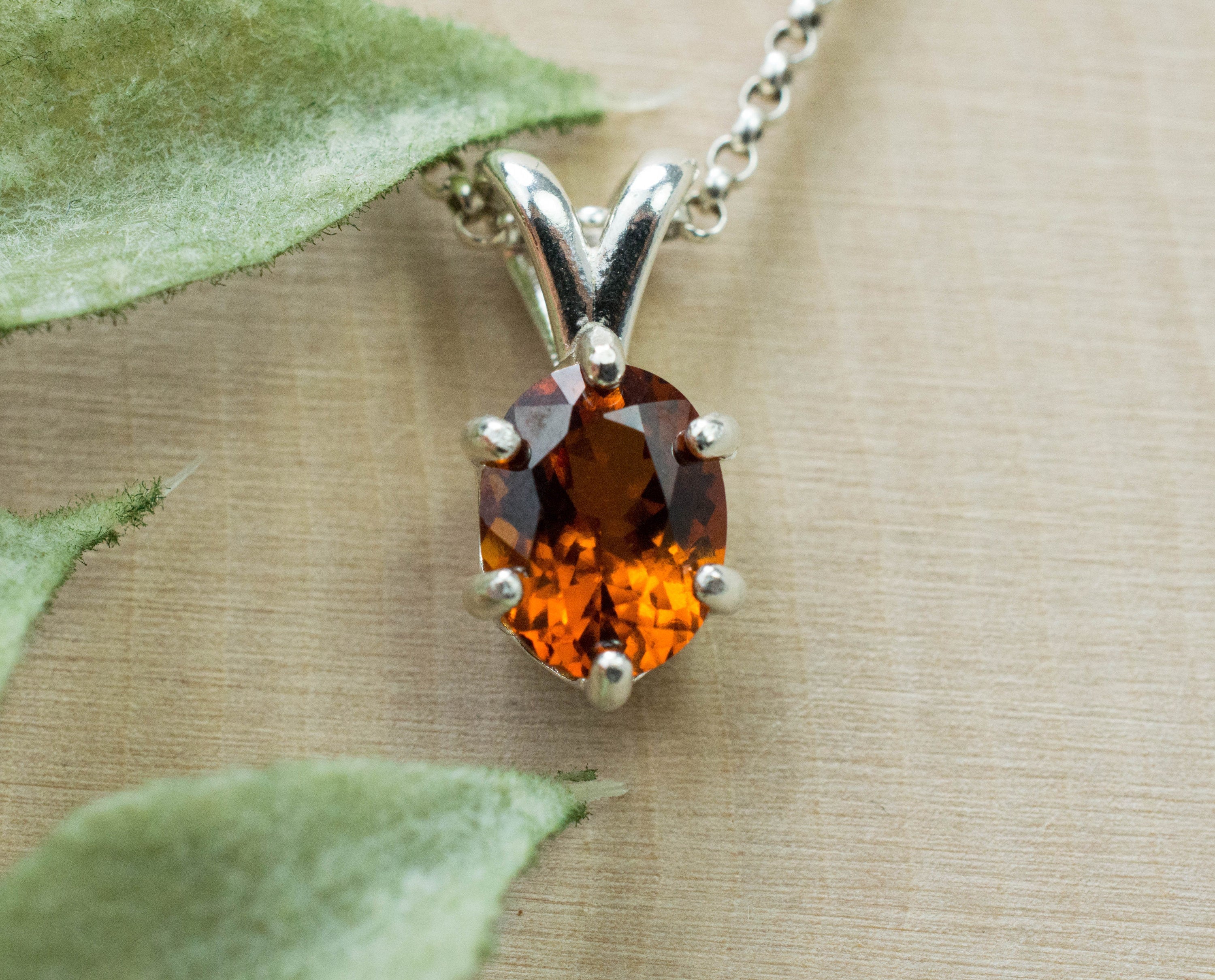 Hessonite Garnet Pendant; Genuine Untreated Sri Lanka Garnet; 1.720cts - Mark Oliver Gems