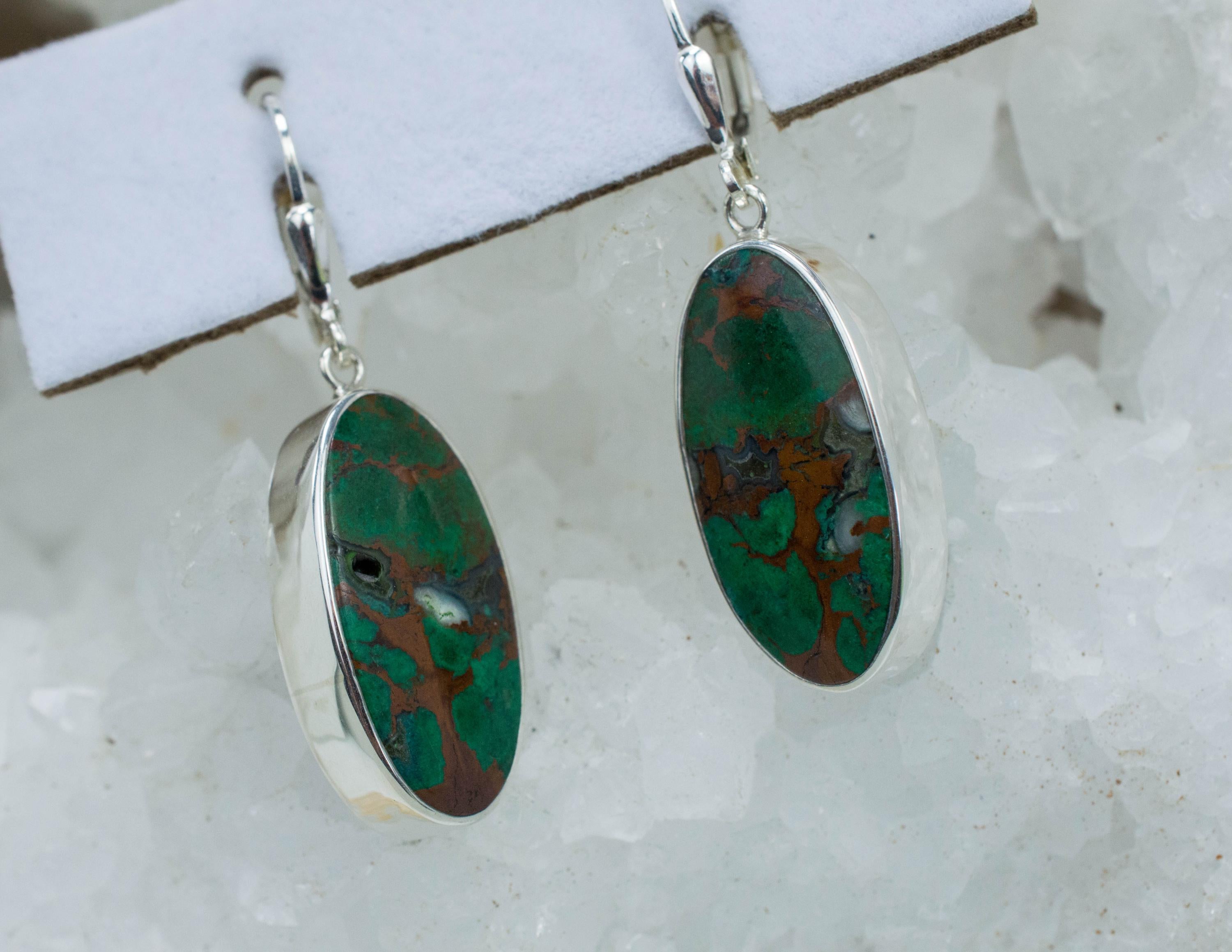 Malachite Earrings; Genuine Untreated Australian Malachite - Mark Oliver Gems