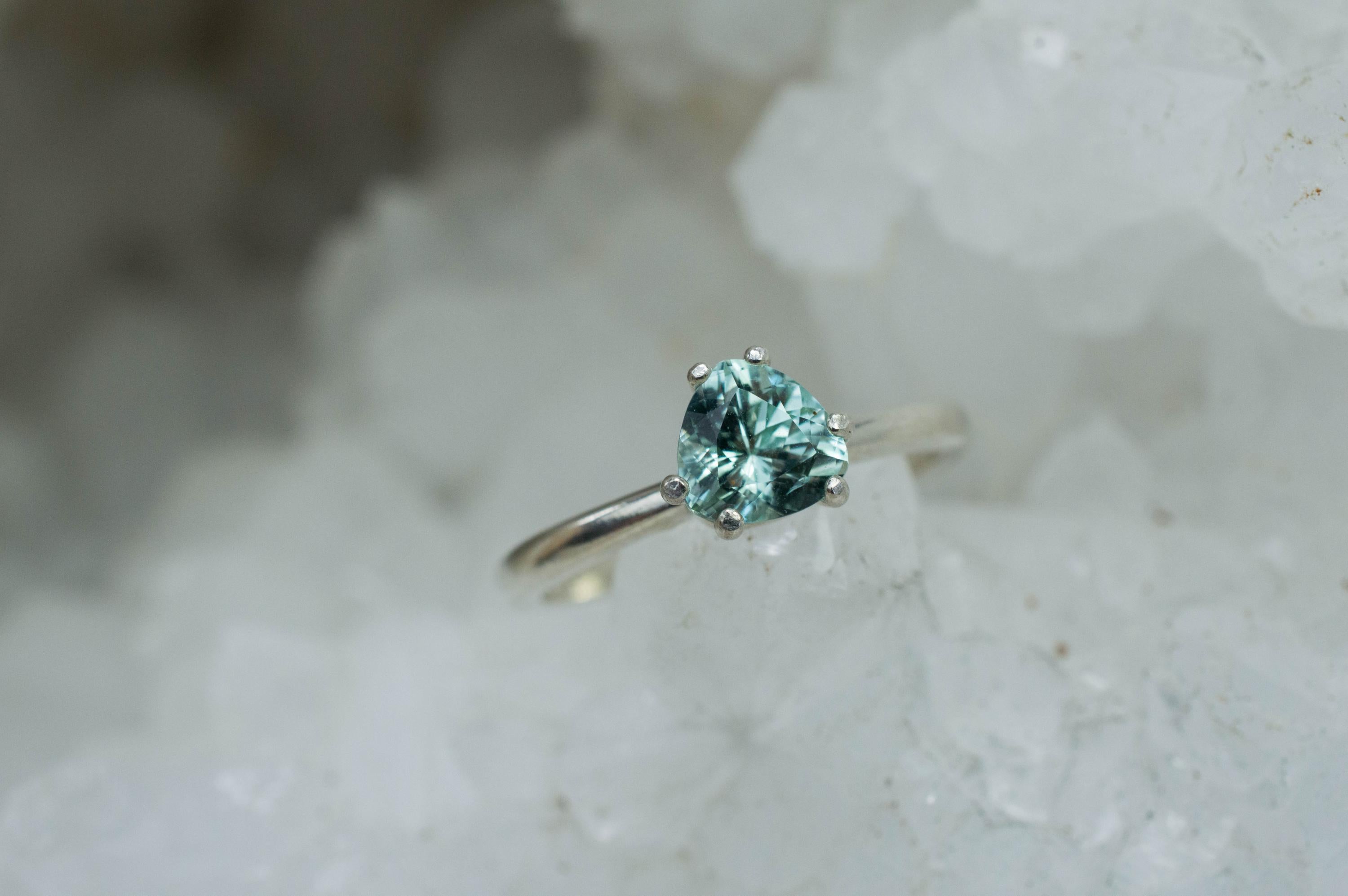 Tourmaline Ring, Natural Untreated Afghanistan Green Tourmaline; 0.785cts - Mark Oliver Gems