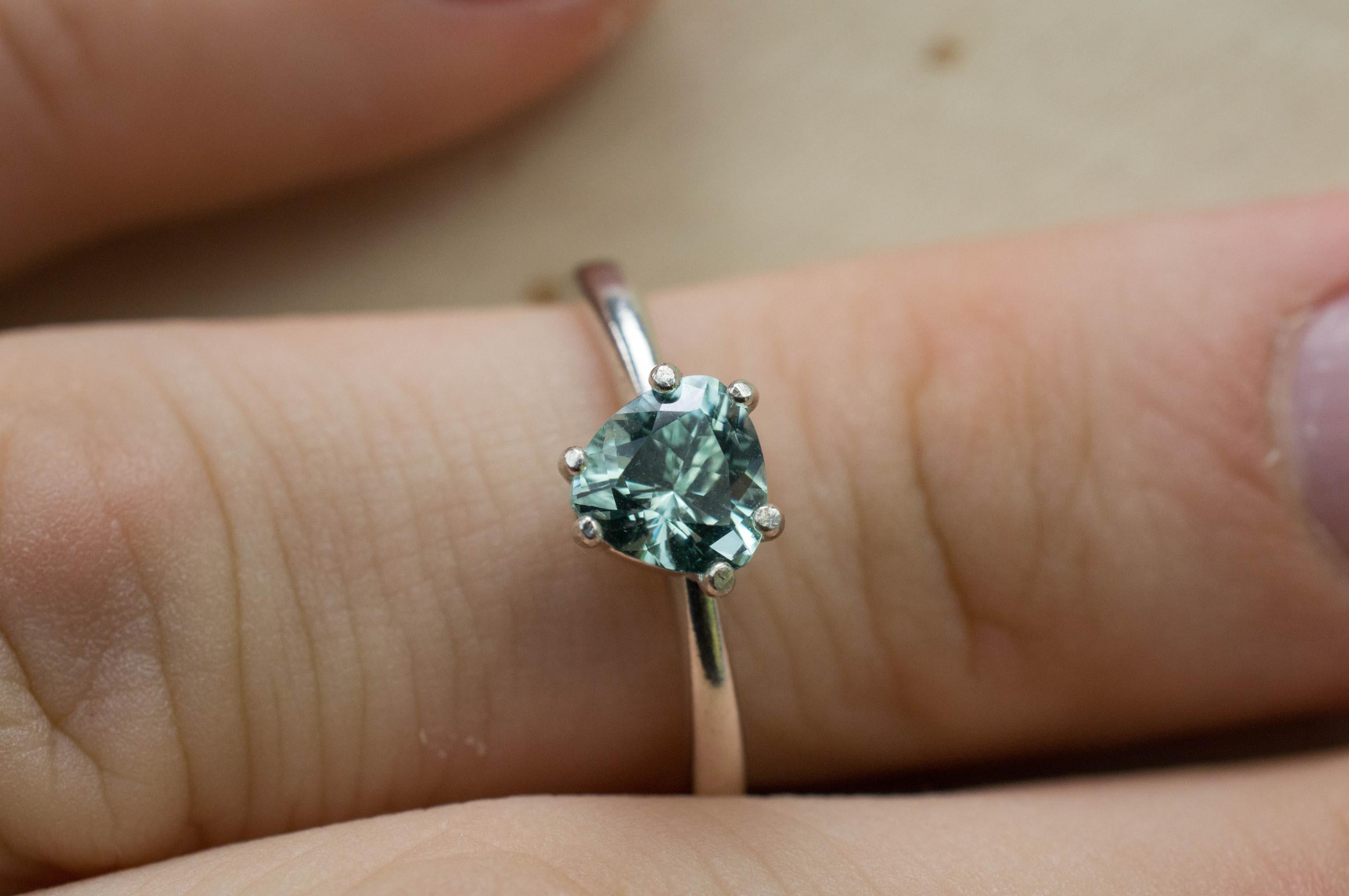 Tourmaline Ring, Natural Untreated Afghanistan Green Tourmaline; 0.785cts - Mark Oliver Gems