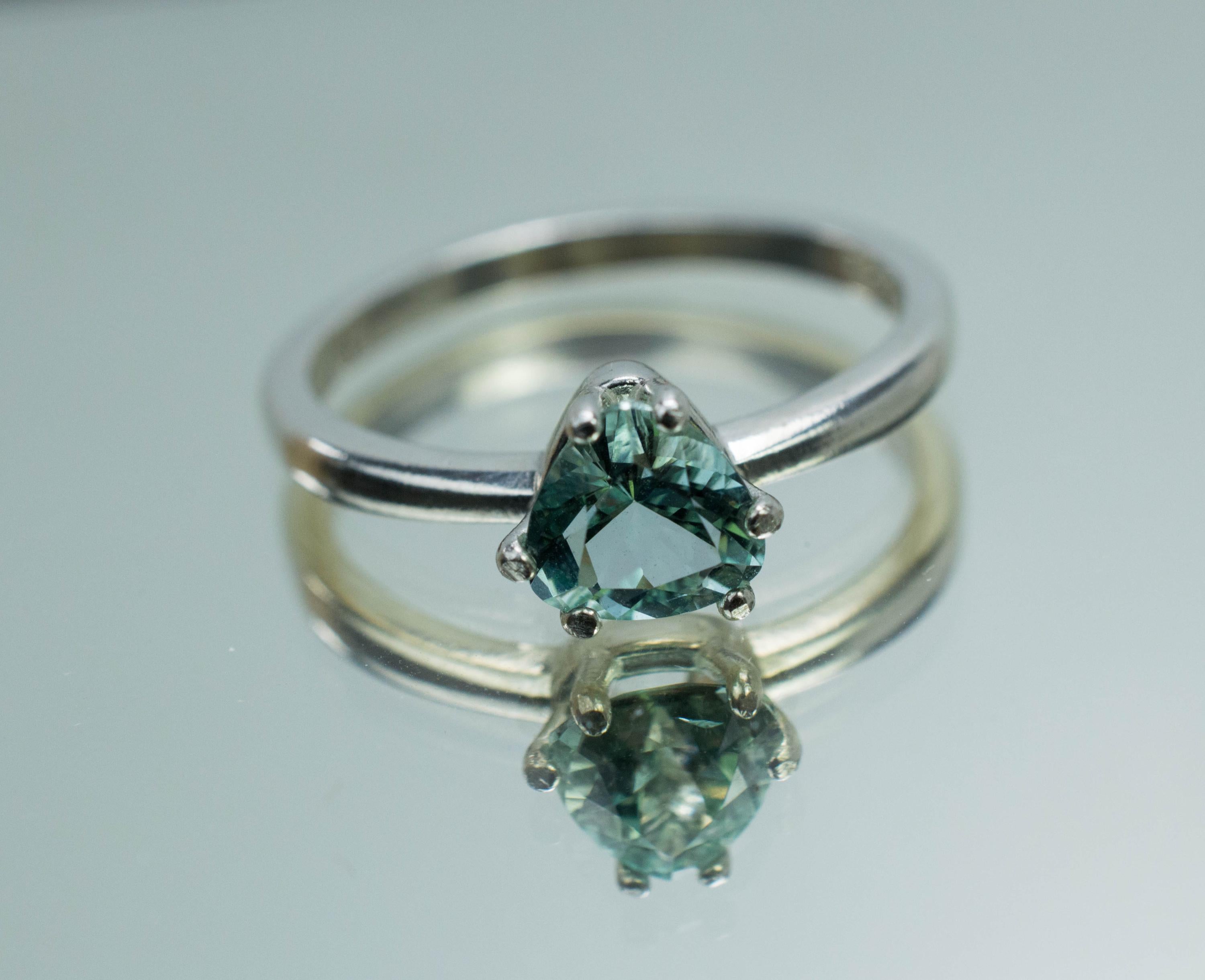 Tourmaline Ring, Natural Untreated Afghanistan Green Tourmaline; 0.785cts - Mark Oliver Gems