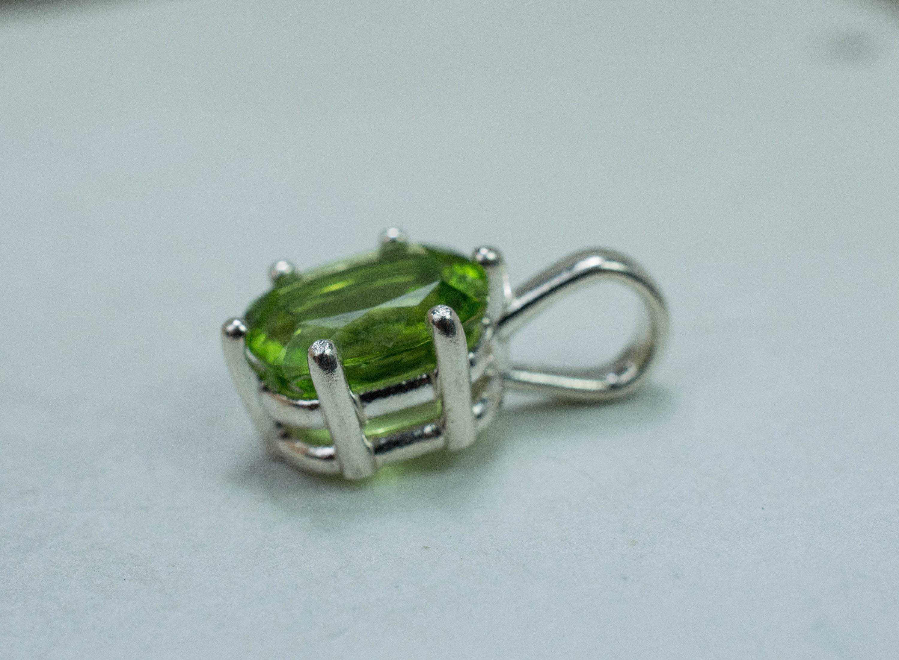 Peridot Pendant; Natural Untreated Tanzania Peridot; 3.325cts - Mark Oliver Gems