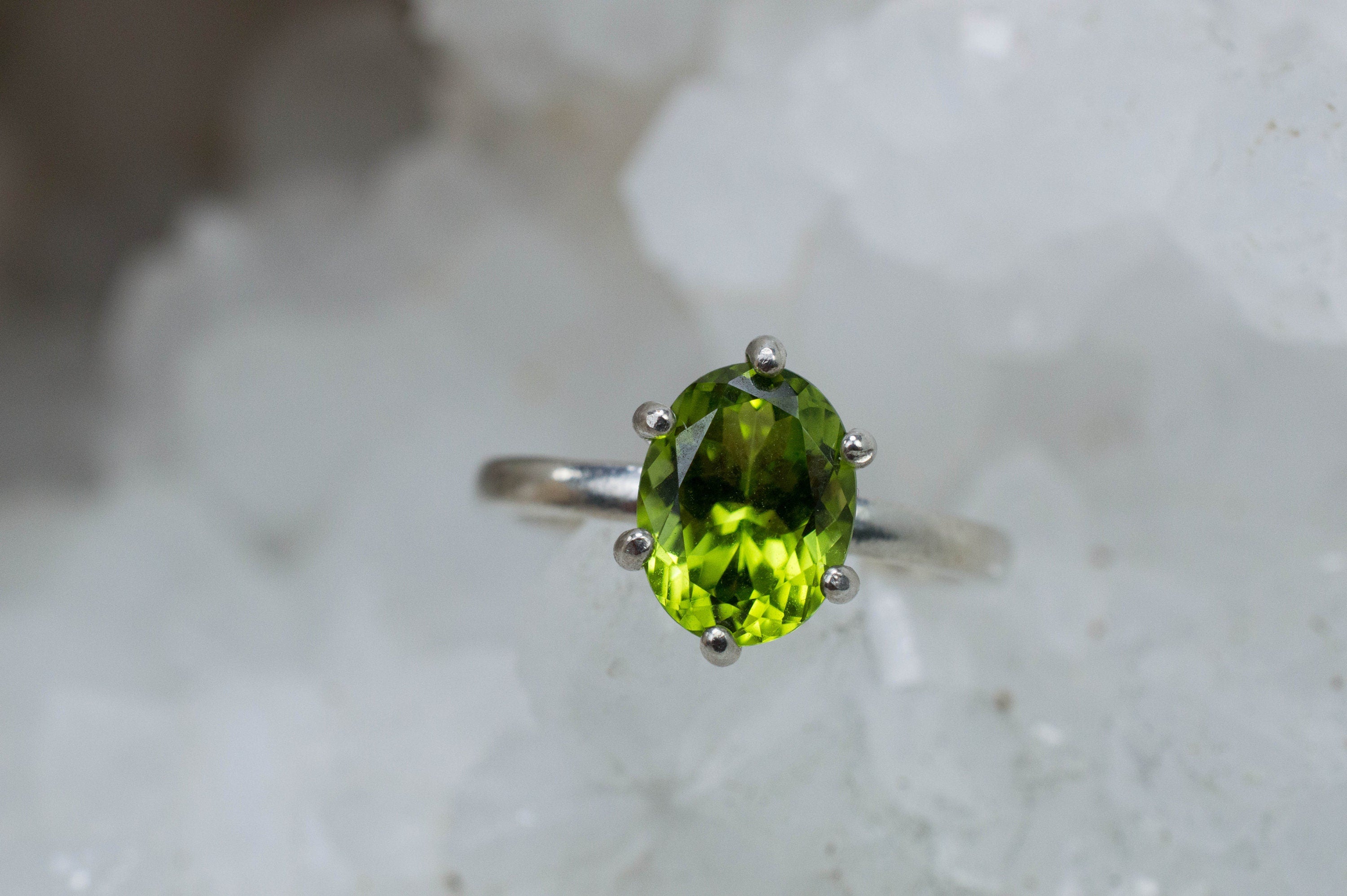 Peridot Ring, Natural Untreated Tanzania Peridot; 2.035cts - Mark Oliver Gems