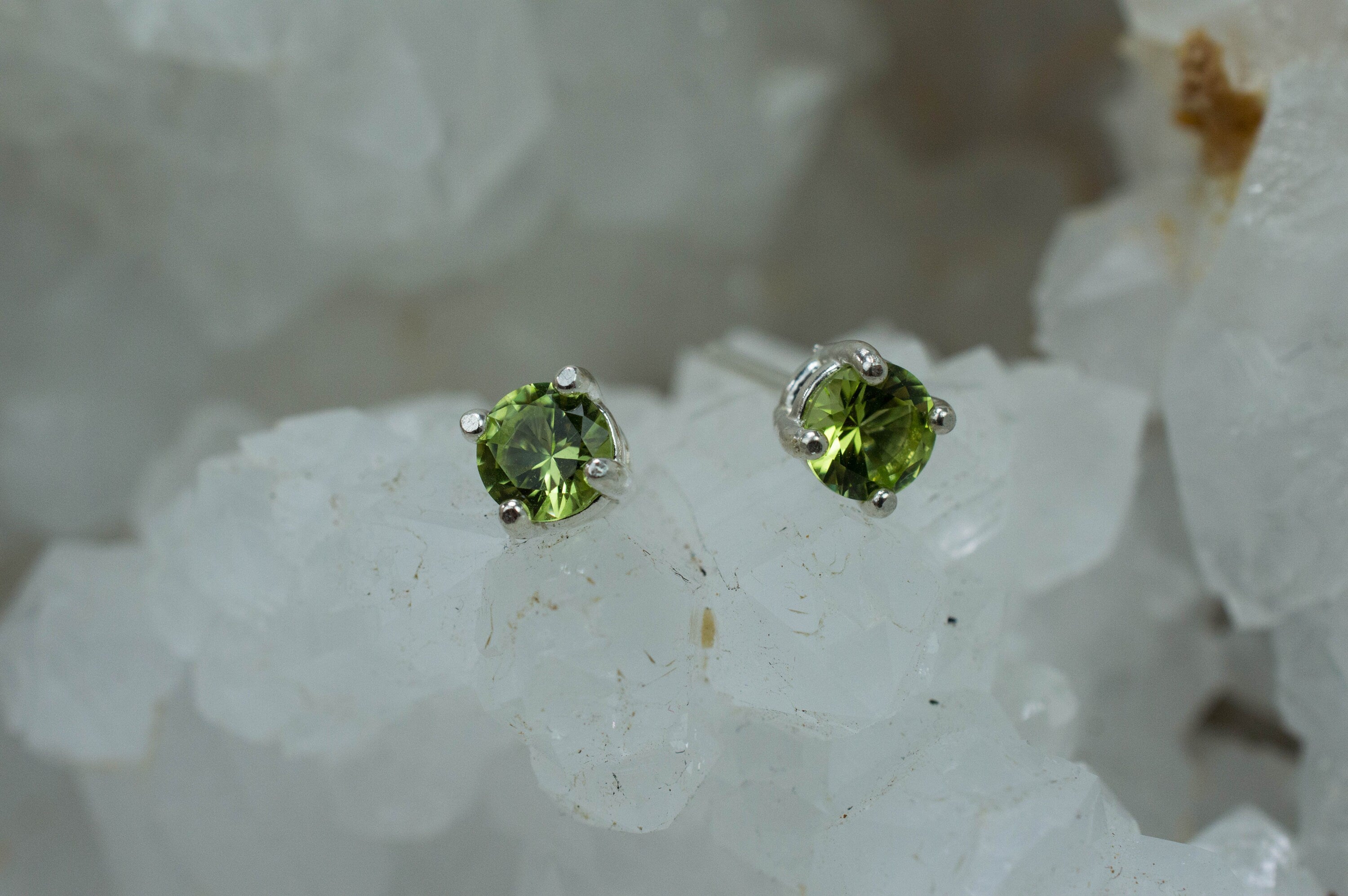 Peridot Earrings; Natural Untreated Tanzania Go Go Peridot; 0.680cts - Mark Oliver Gems