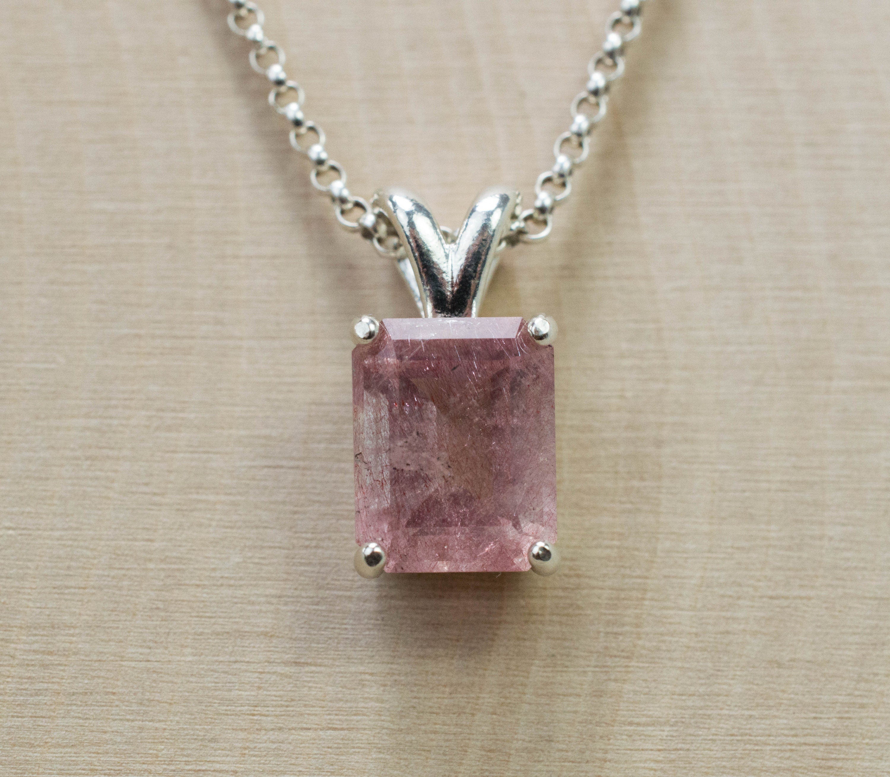Strawberry Quartz Pendant; Natural Untreated Mexico Strawberry Quartz; 3.020cts - Mark Oliver Gems