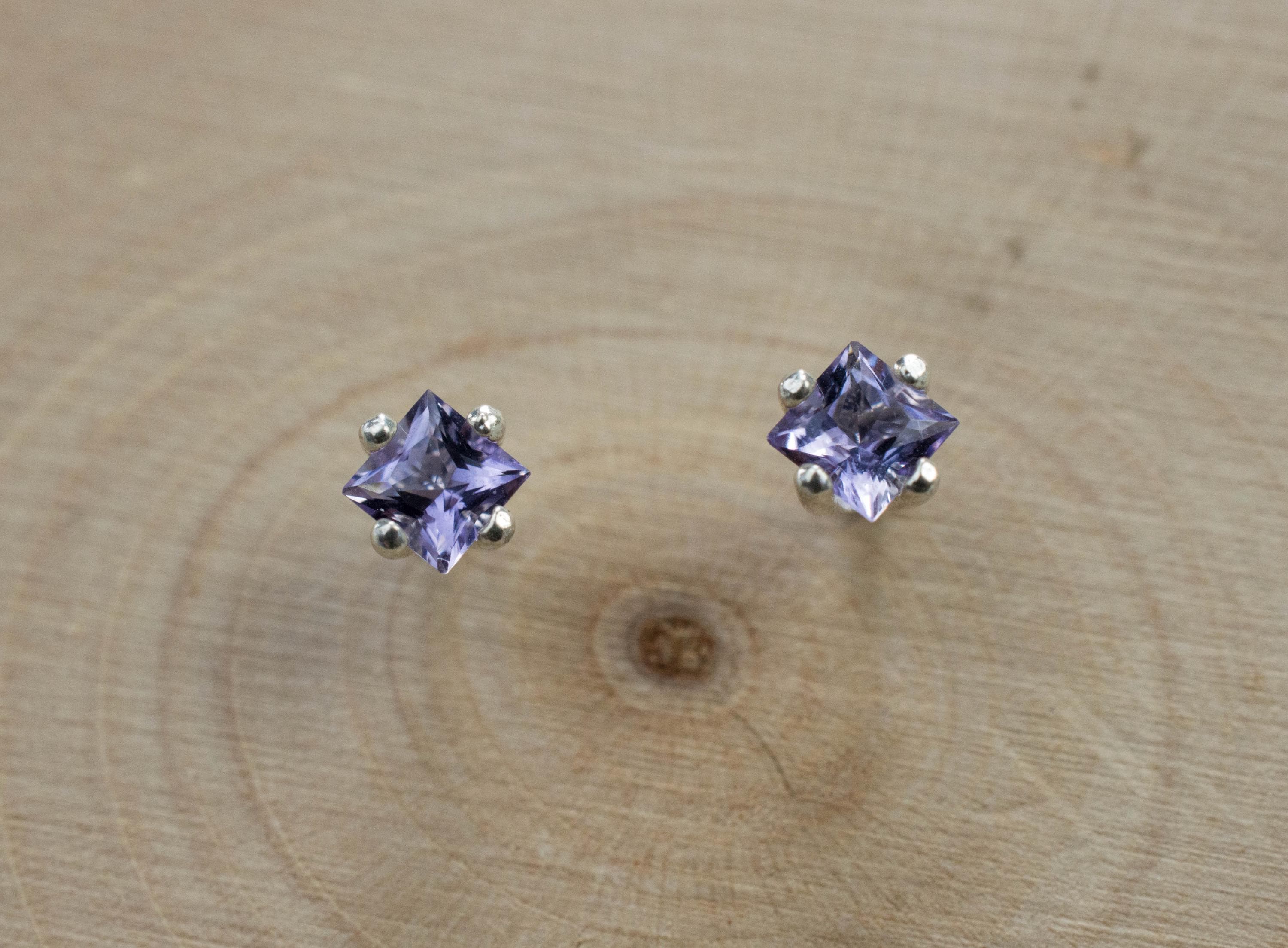 Scapolite Earrings, Natural Untreated Tanzania Purple Scapolite; 0.230cts - Mark Oliver Gems