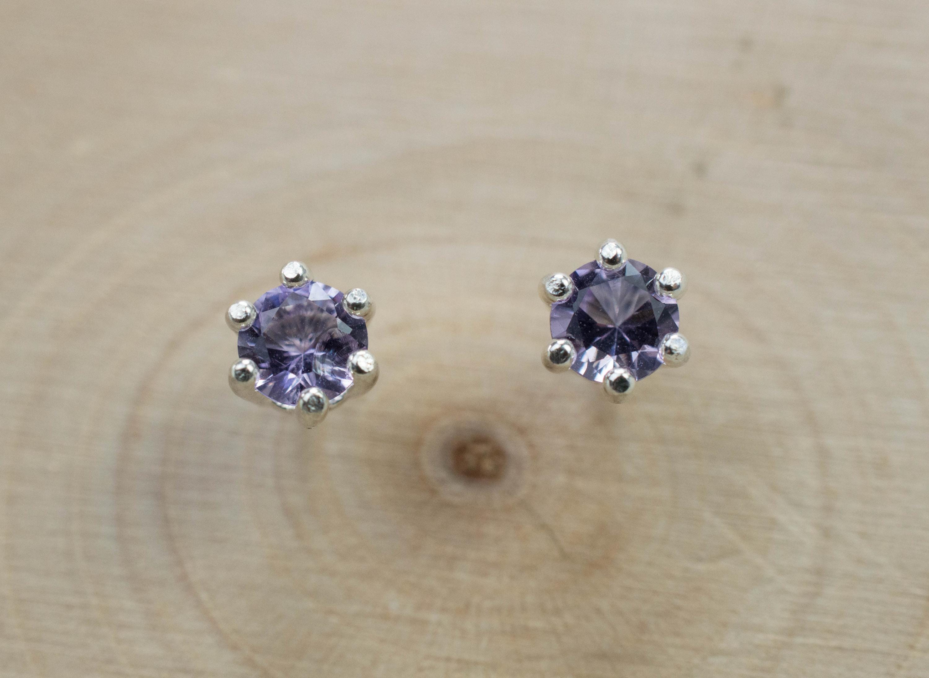 Scapolite Earrings, Natural Untreated Tanzania Purple Scapolite; 0.385cts - Mark Oliver Gems