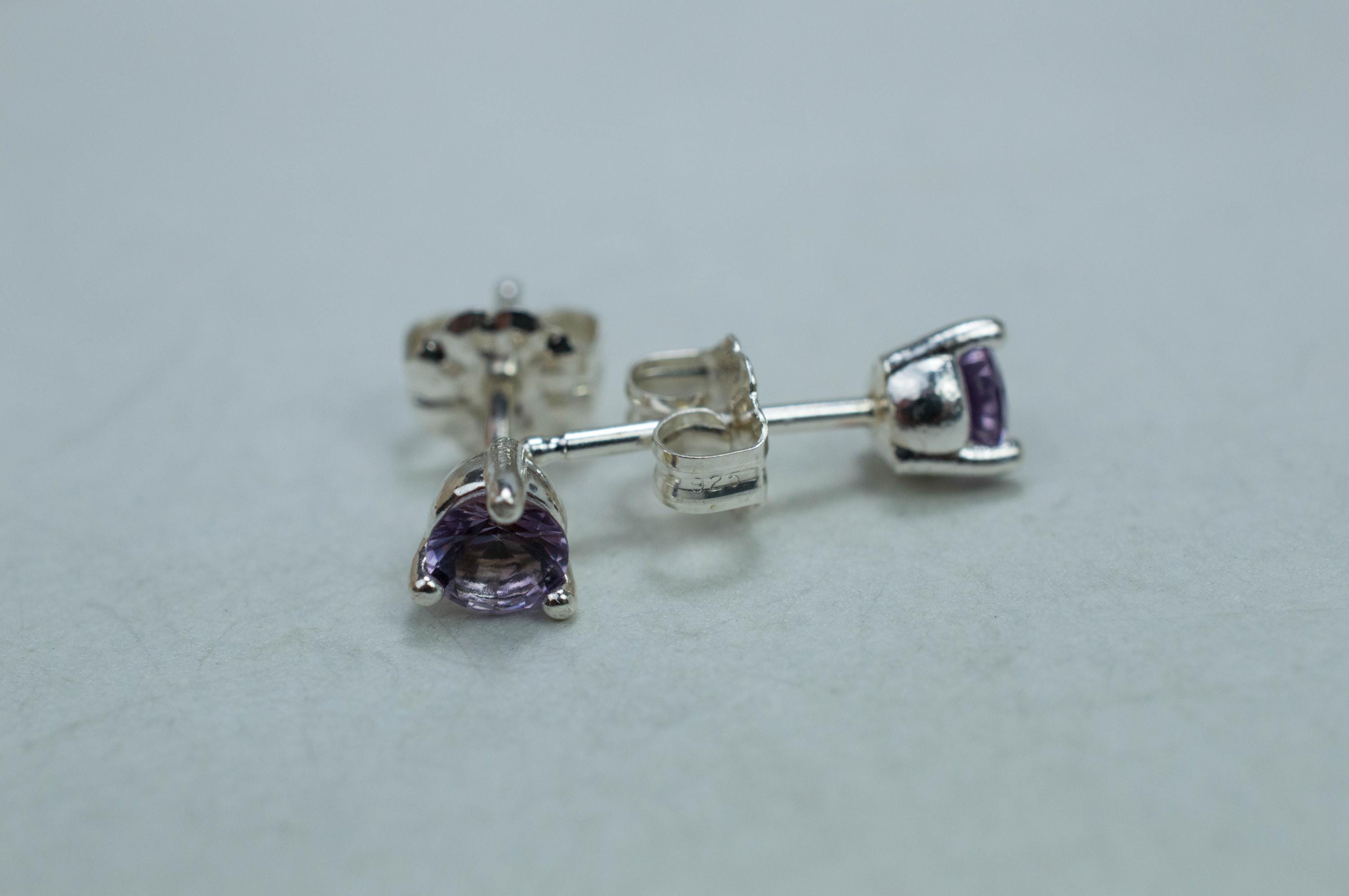Scapolite Earrings, Natural Untreated Tanzania Purple Scapolite; 0.390cts - Mark Oliver Gems