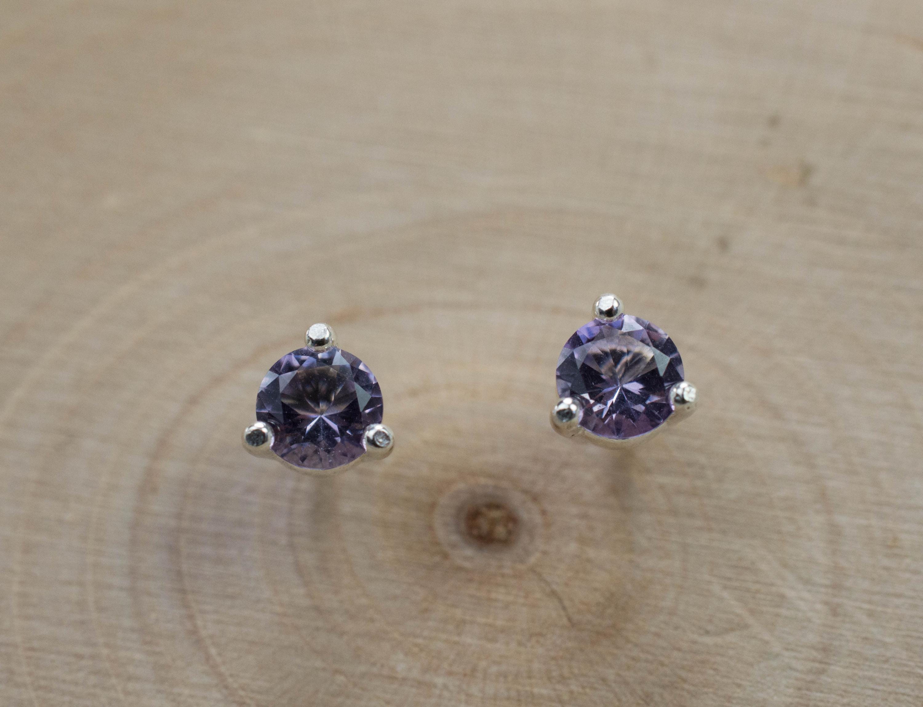 Scapolite Earrings, Natural Untreated Tanzania Purple Scapolite; 0.390cts - Mark Oliver Gems