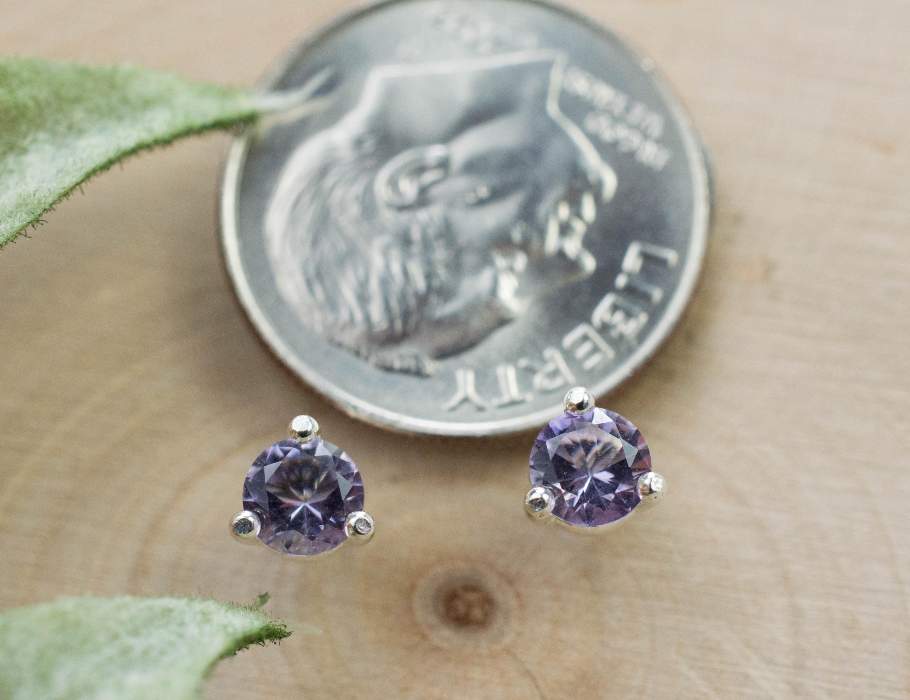 Scapolite Earrings, Natural Untreated Tanzania Purple Scapolite; 0.390cts - Mark Oliver Gems