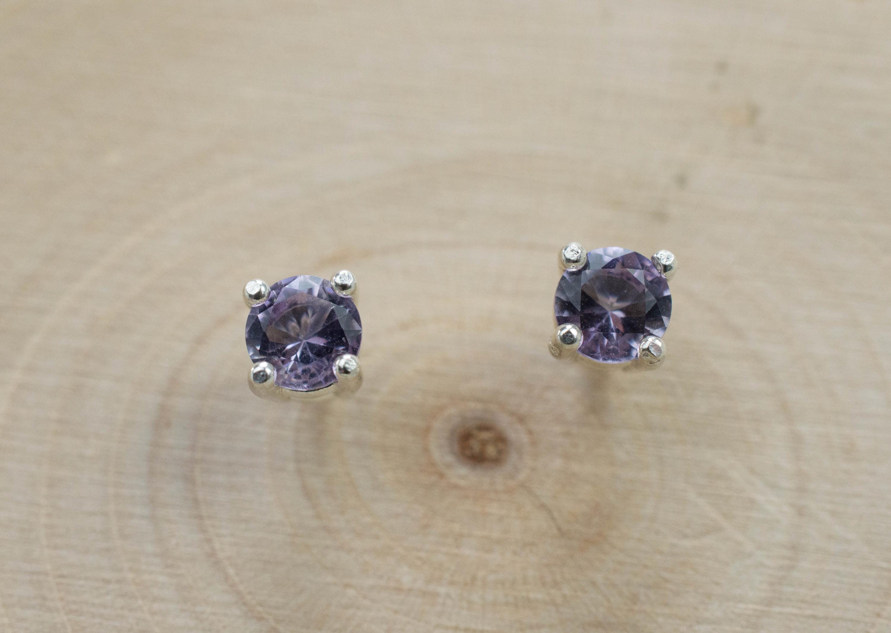 Scapolite Earrings, Natural Untreated Tanzania Purple Scapolite; 0.405cts - Mark Oliver Gems