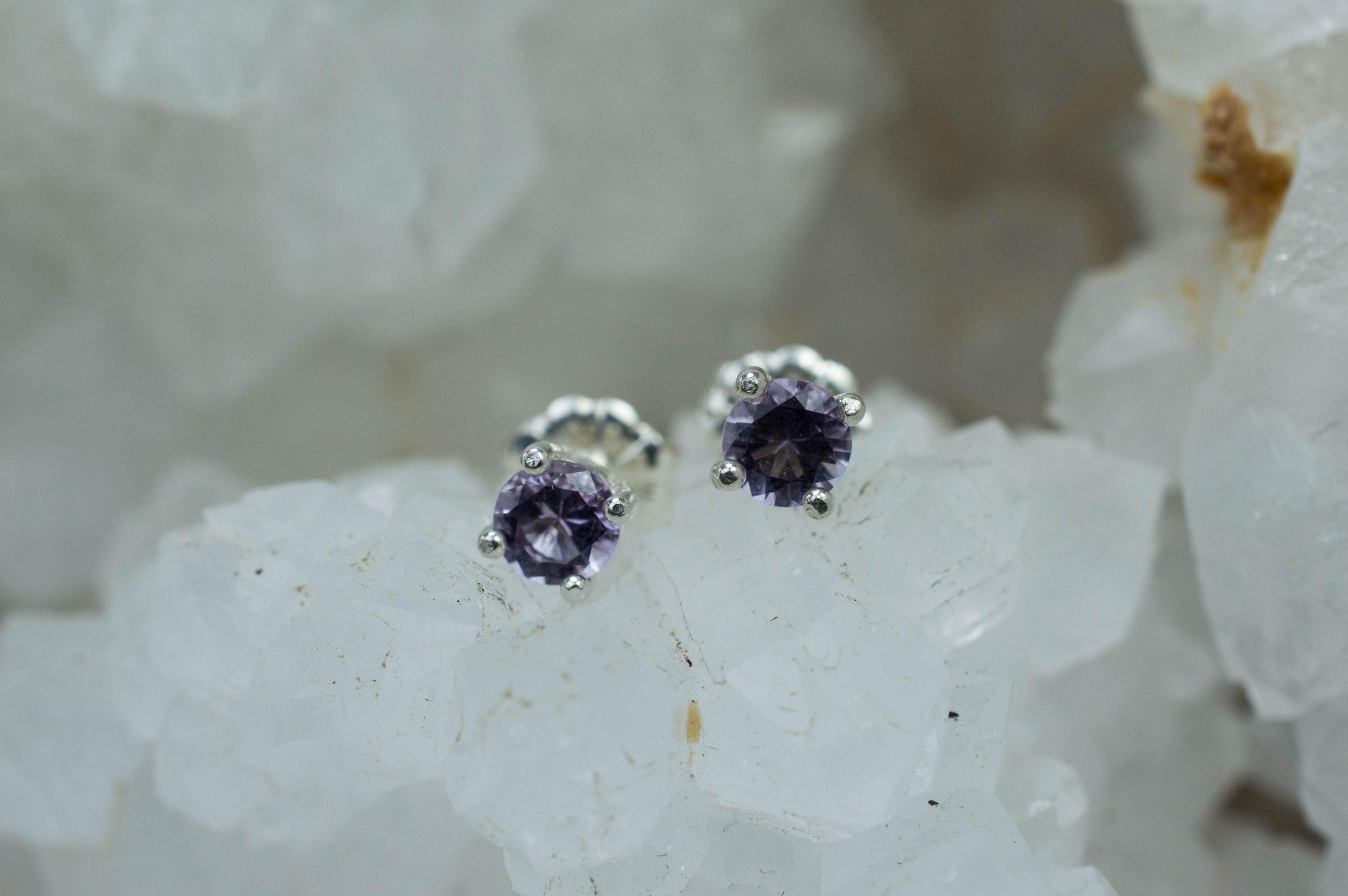 Scapolite Earrings, Natural Untreated Tanzania Purple Scapolite; 0.405cts - Mark Oliver Gems