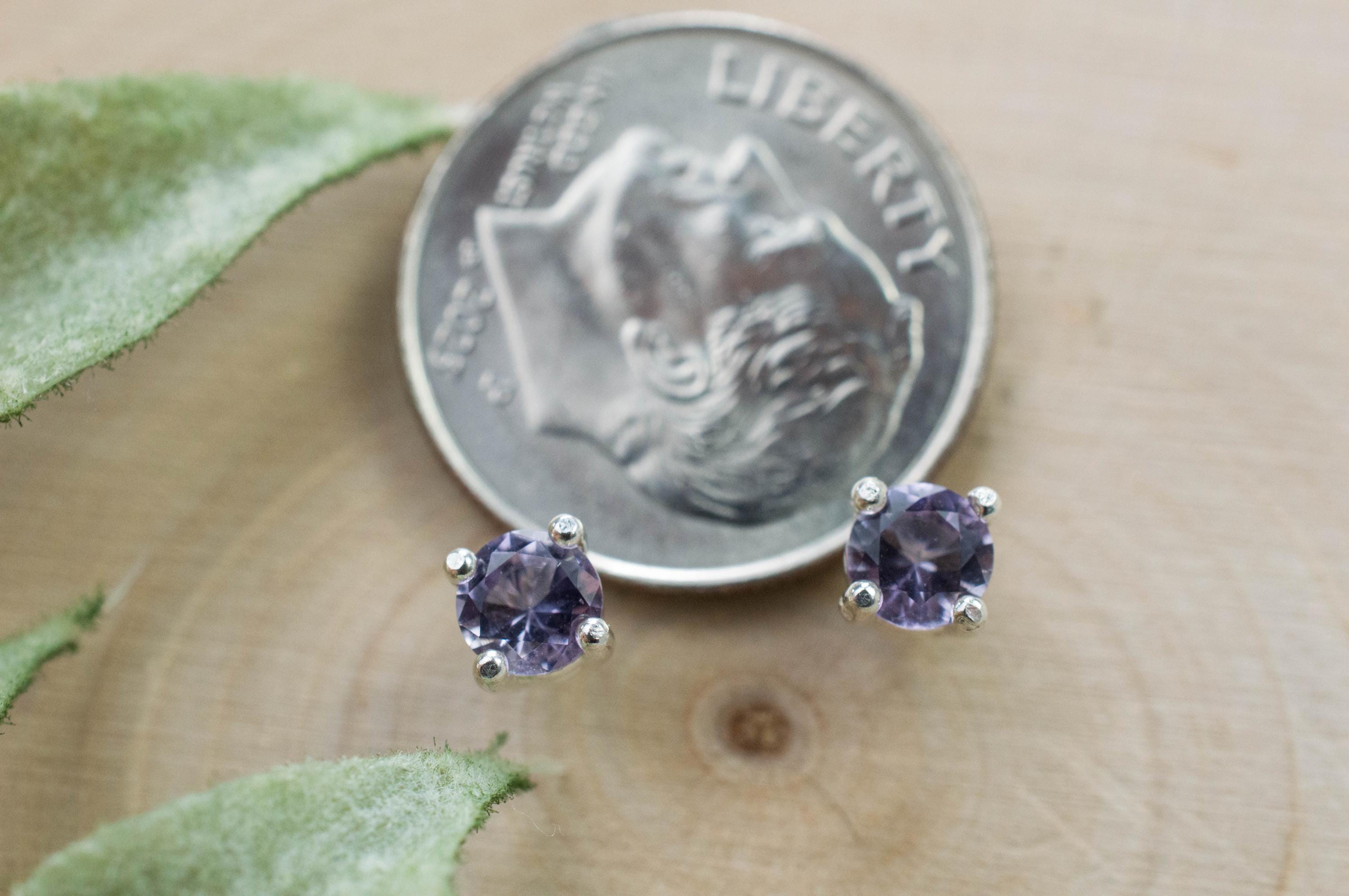 Scapolite Earrings, Natural Untreated Tanzania Purple Scapolite; 0.405cts - Mark Oliver Gems