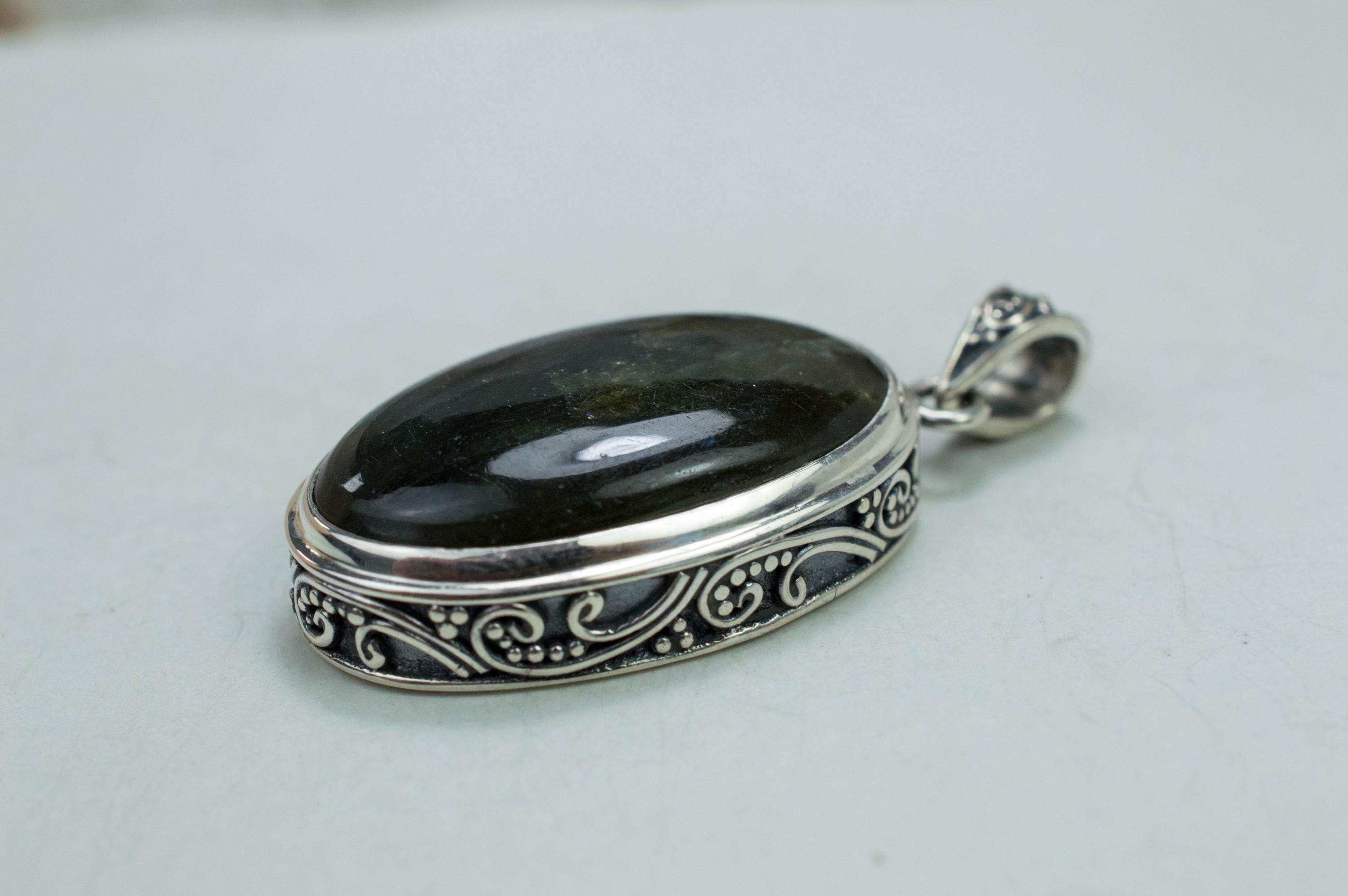 Labradorite Pendant; Natural Untreated Madagascan Labradorite - Mark Oliver Gems