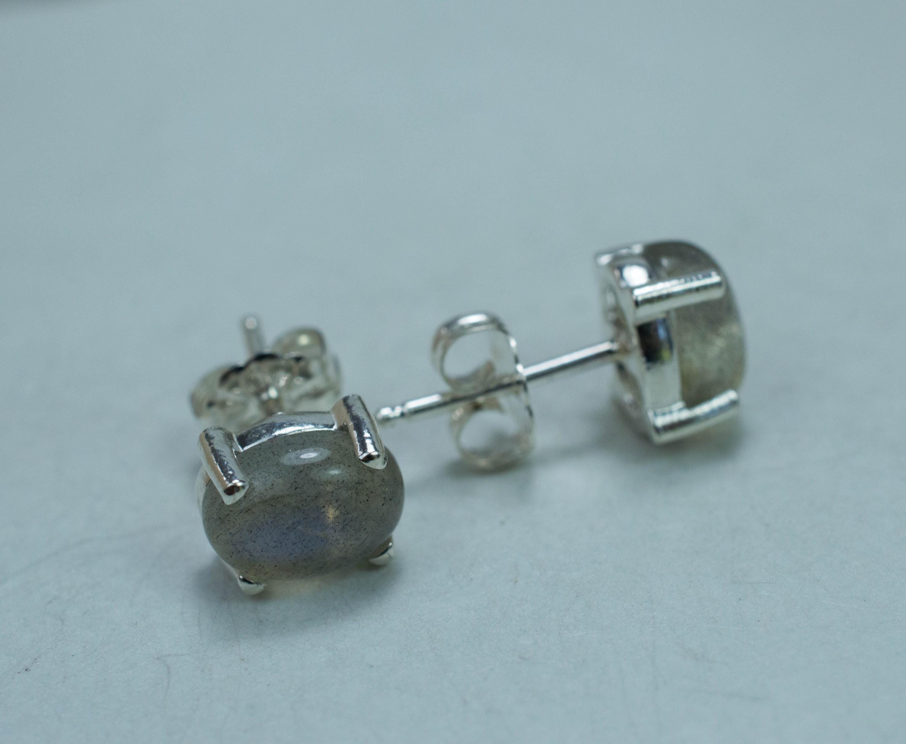 Labradorite Earrings; Natural Untreated Madagascar Labradorite; 2.885cts - Mark Oliver Gems