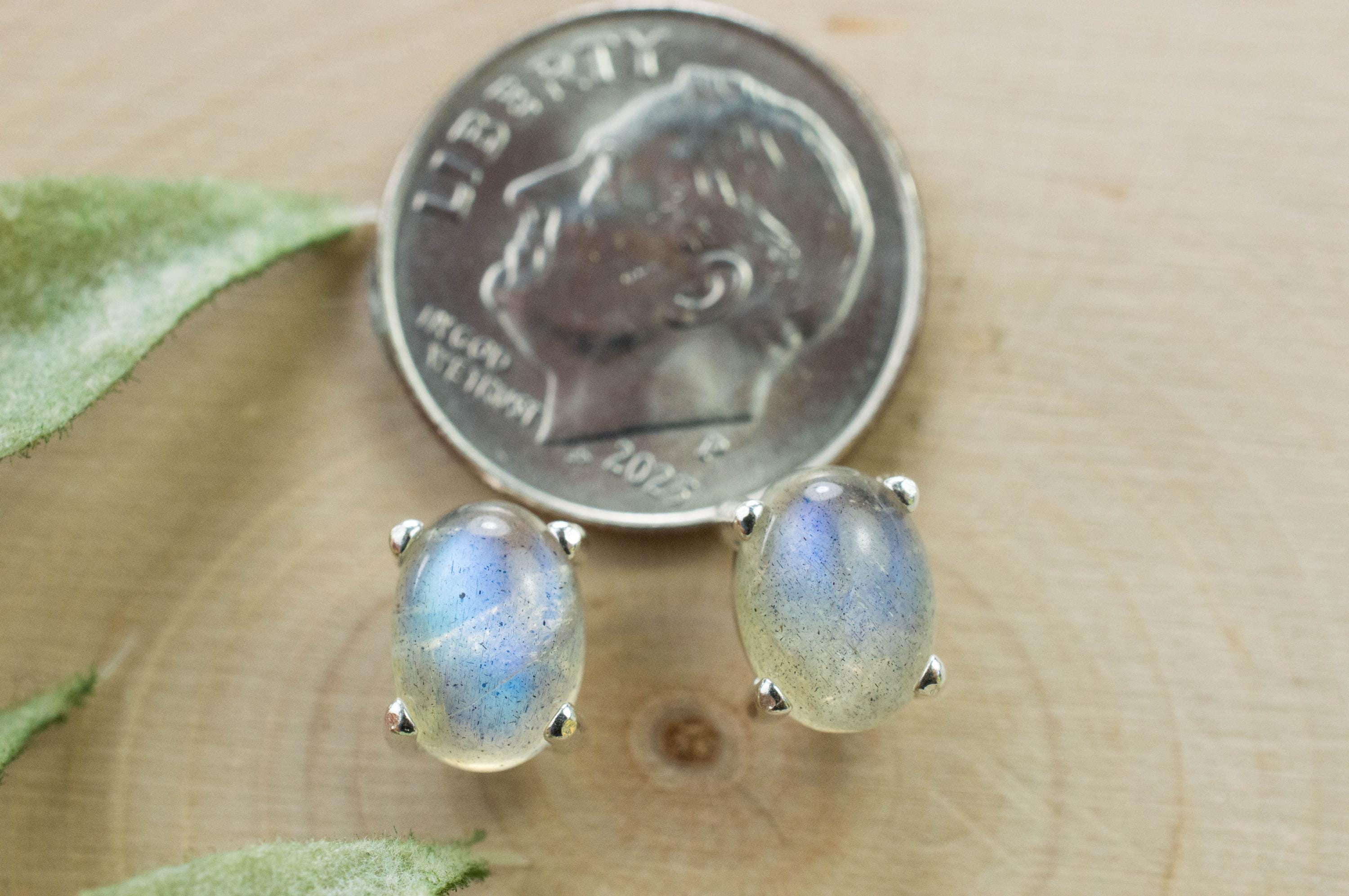 Labradorite Earrings; Natural Untreated Madagascar Labradorite; 2.885cts - Mark Oliver Gems