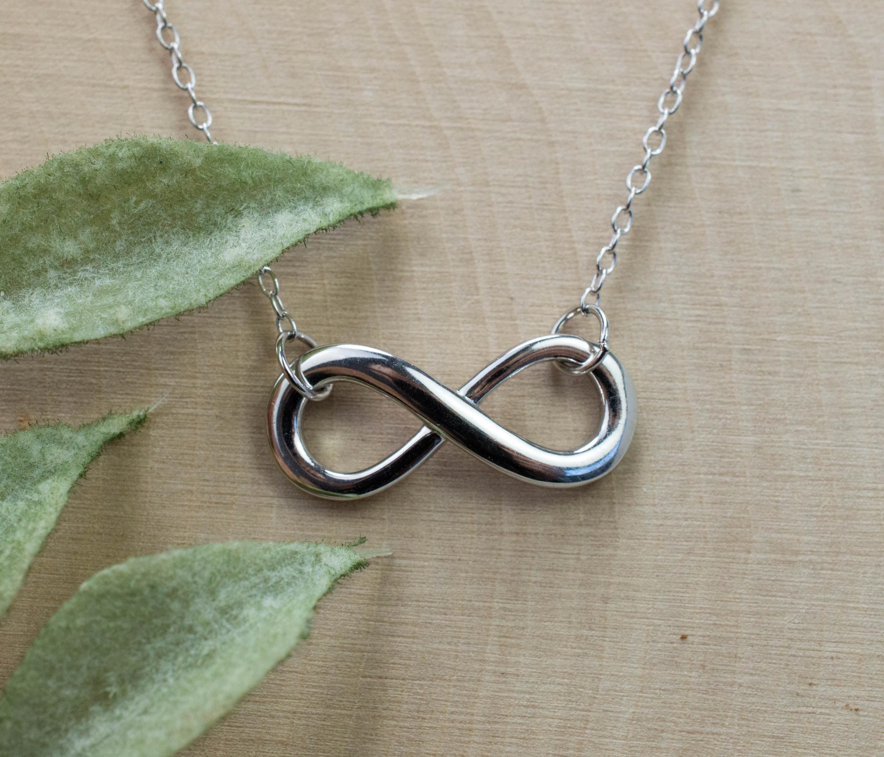 Infinity Necklace; 0.925 Sterling Silver Pendant - Mark Oliver Gems